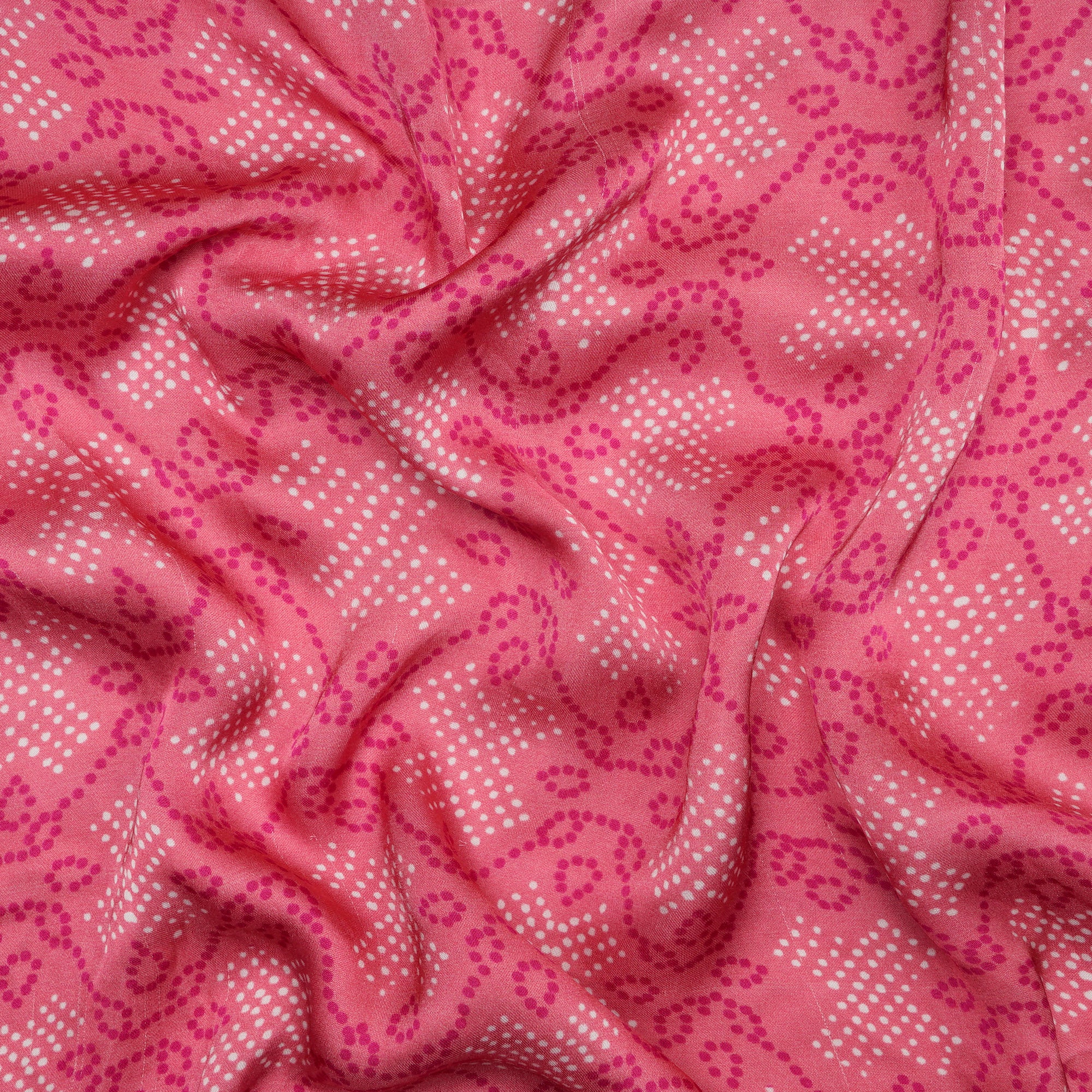 (Pre-Cut 2.50 Mtr) Black Digital Printed Bemberg M��dal Fabric