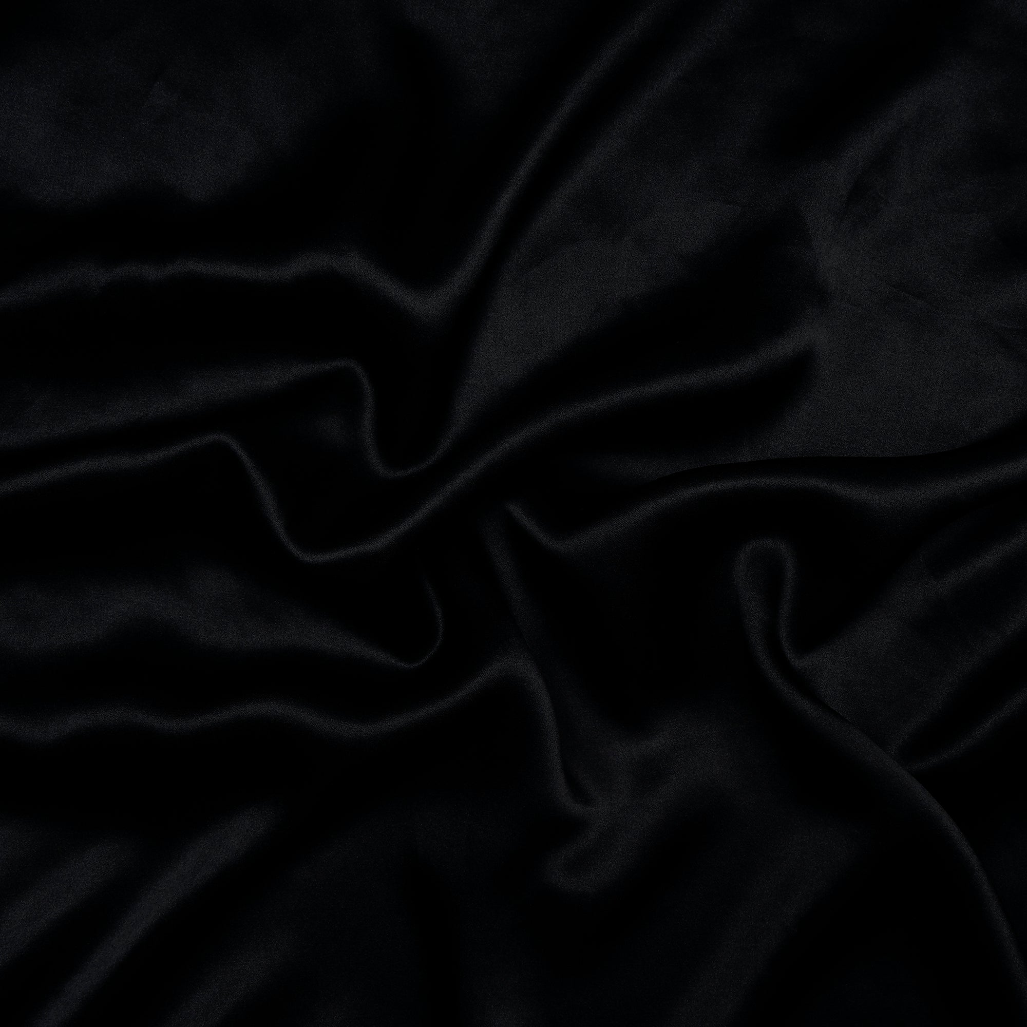 (Pre Cut 3.90 Mtr) Black 80 GLM Satin Silk Dyeable Fabric