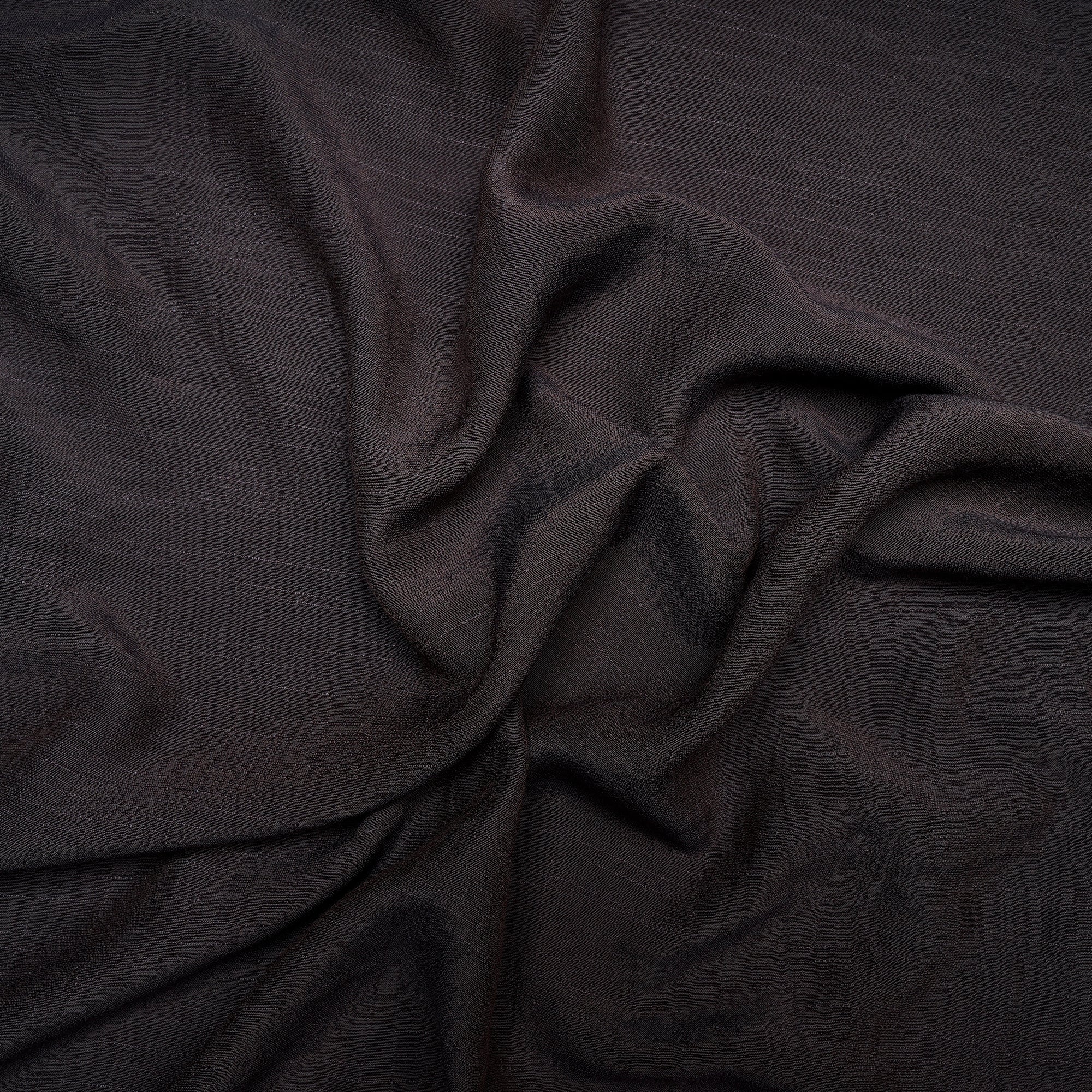 (Pre Cut 1.50 Mtr )Dark Grey Yarn Dyed Linen Crepe Fabric