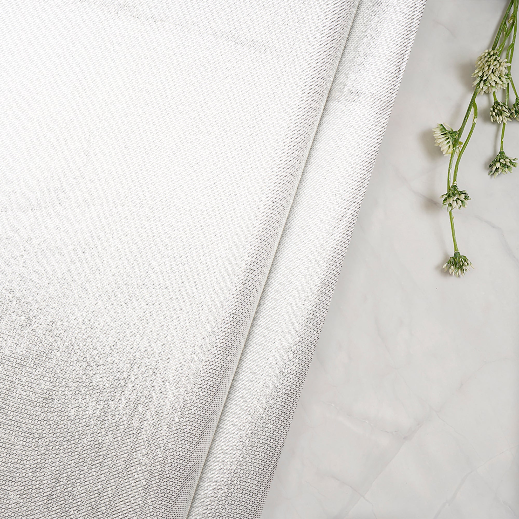 Silver Color Metallic Linen Fabric