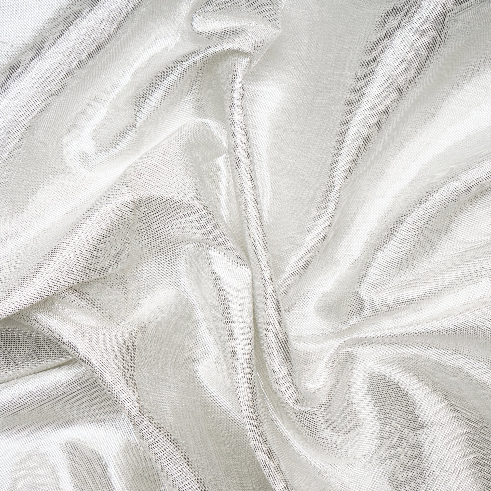 Silver Color Metallic Linen Fabric