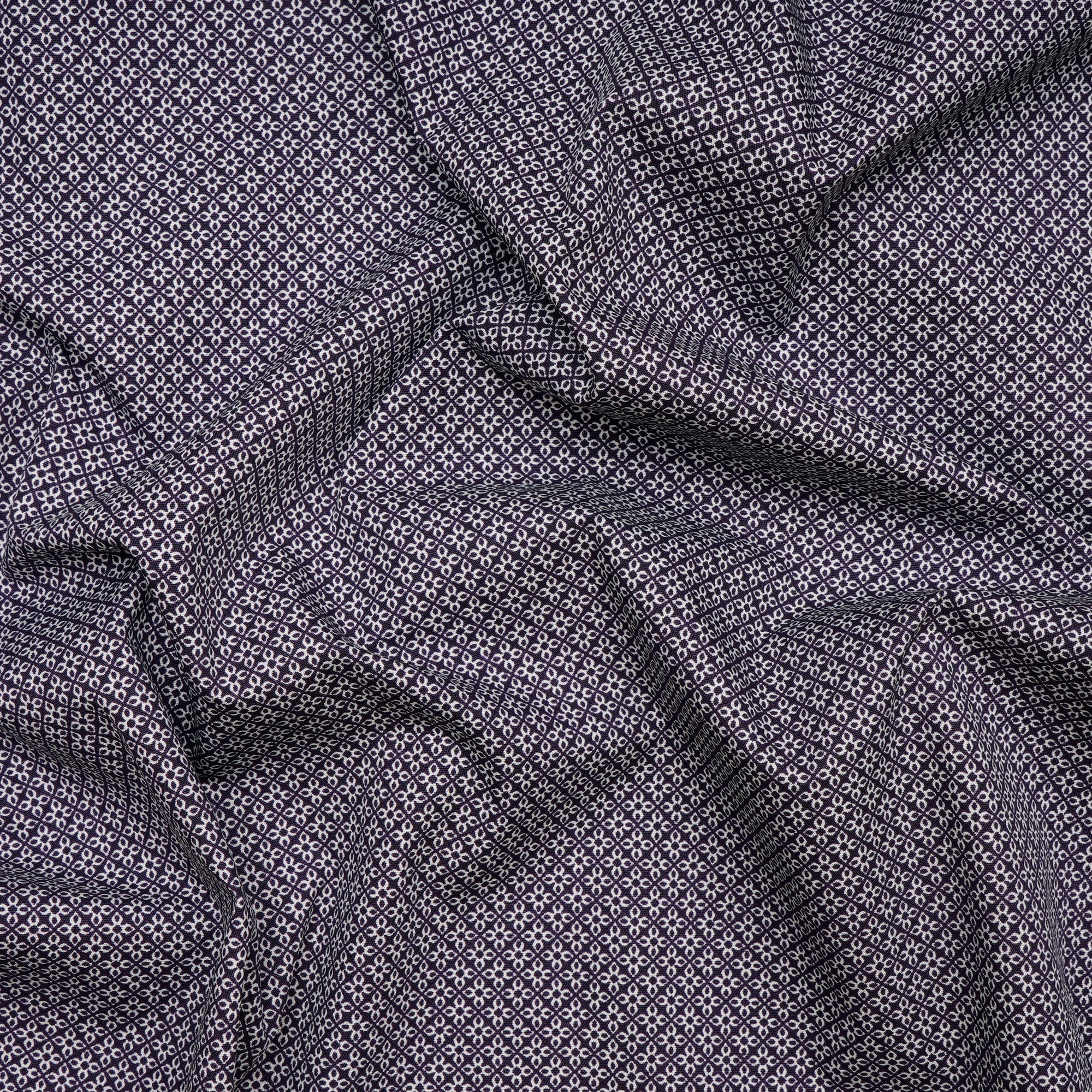 Purple-White All Over Pattern Premium Cotton Printed Unstitched Men's Shirt Piece (58 Inches | 1.60 Meters)