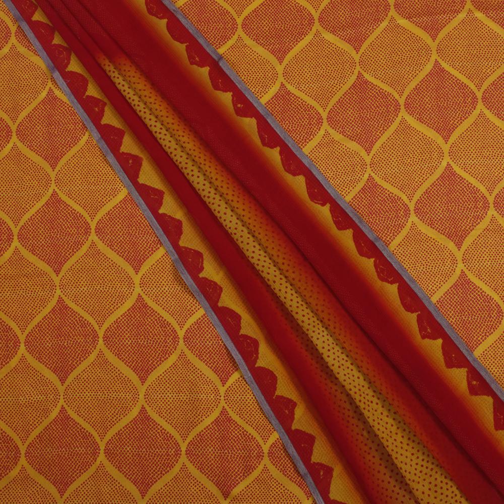 Yellow Color Digital Printed Gajji Silk Fabric With Dupatta