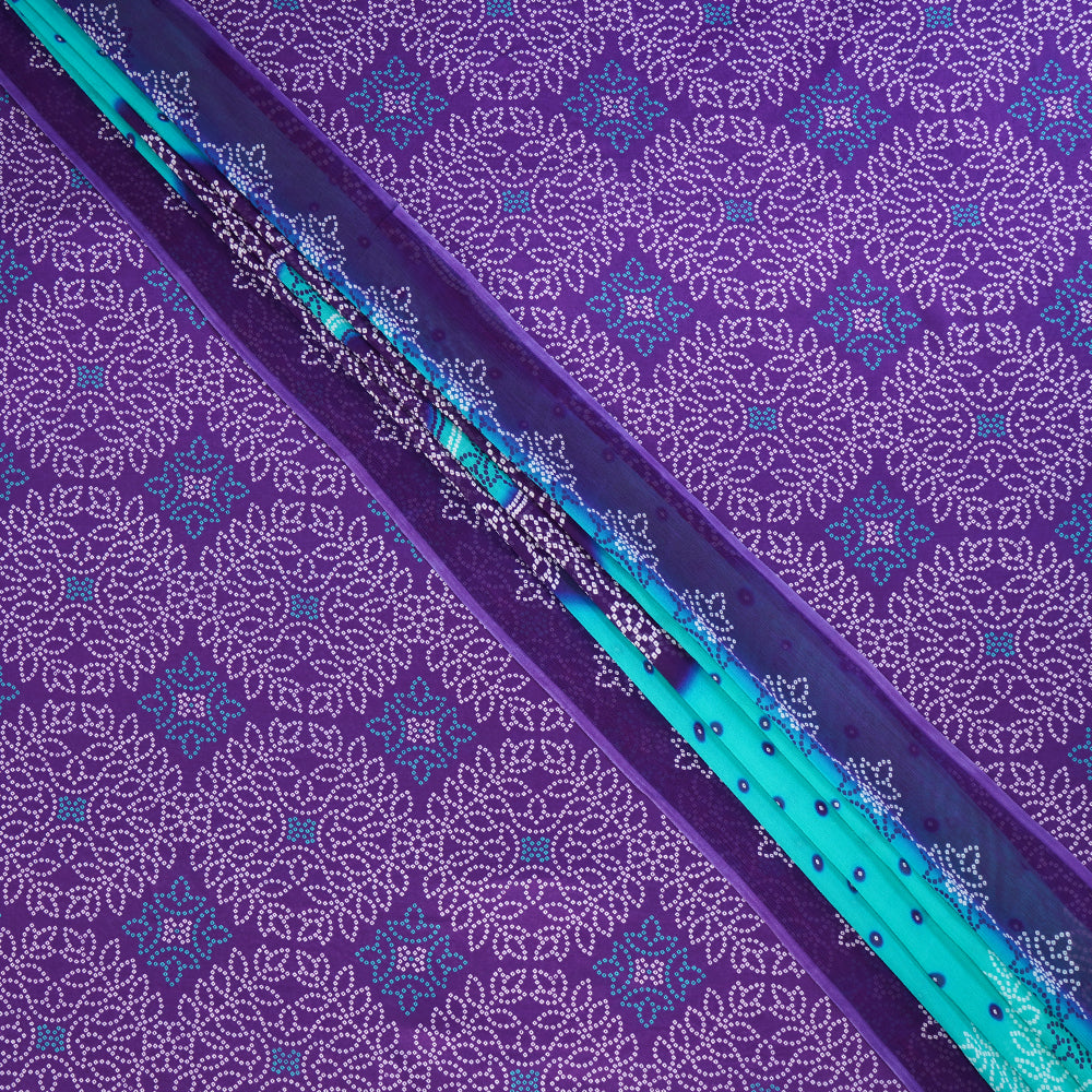 Purple Color Digital Printed Gajji Silk Suit With Dupatta