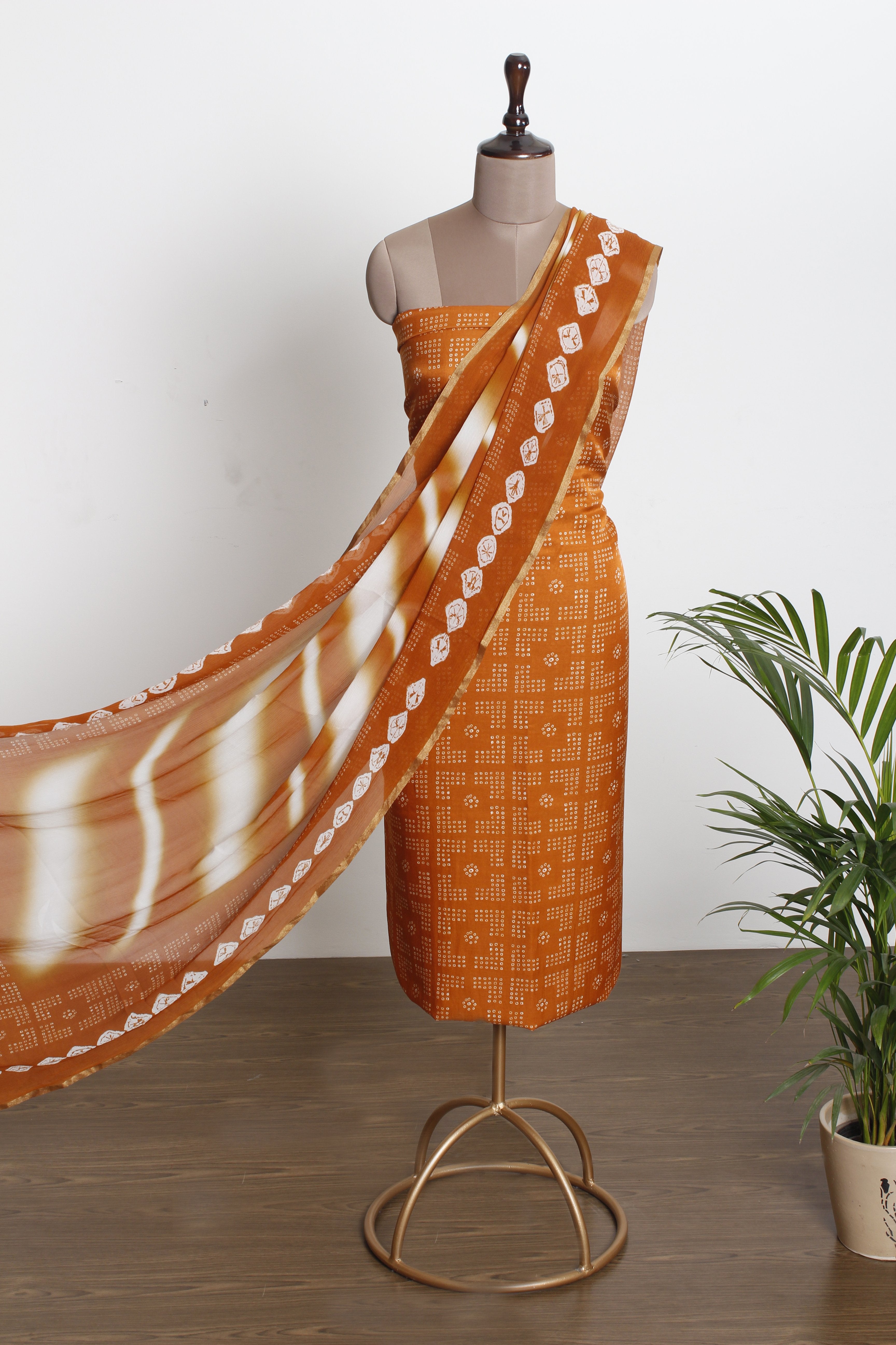 Yellow Color Digital Printed Gajji Silk Fabric With Dupatta