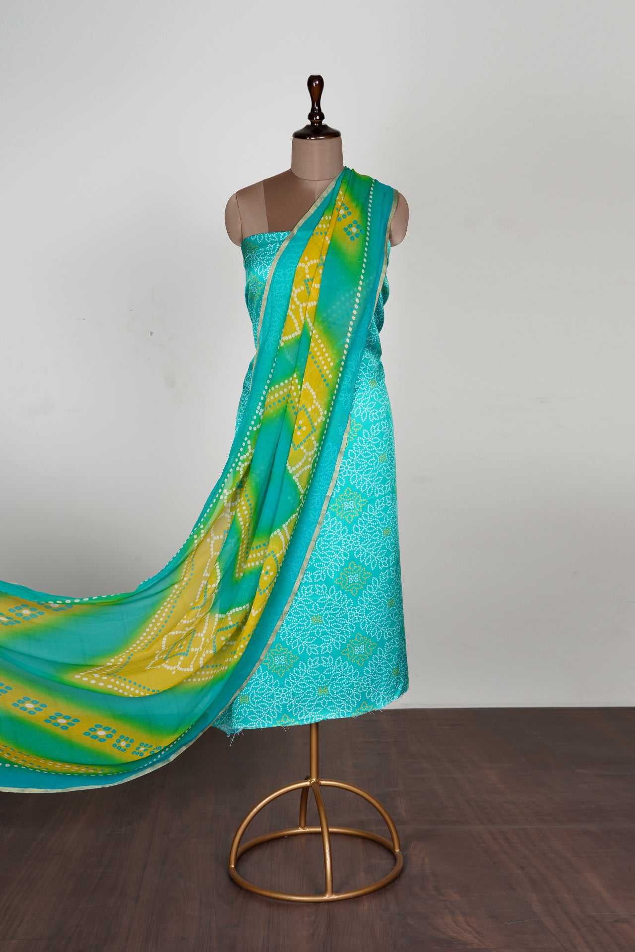 Turquoise Color Digital Printed Viscose Cotton Suit Set With Dupatta