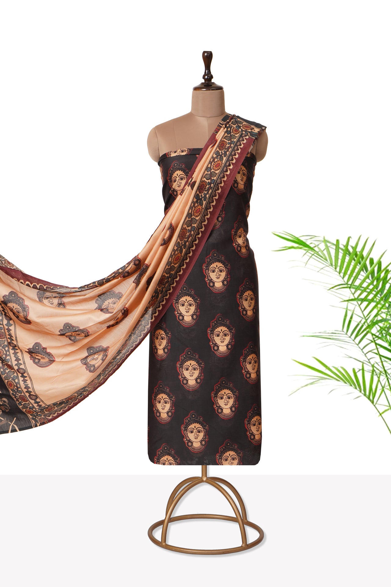 Black Color Digital Printed Pure Chanderi Suit With Dupatta