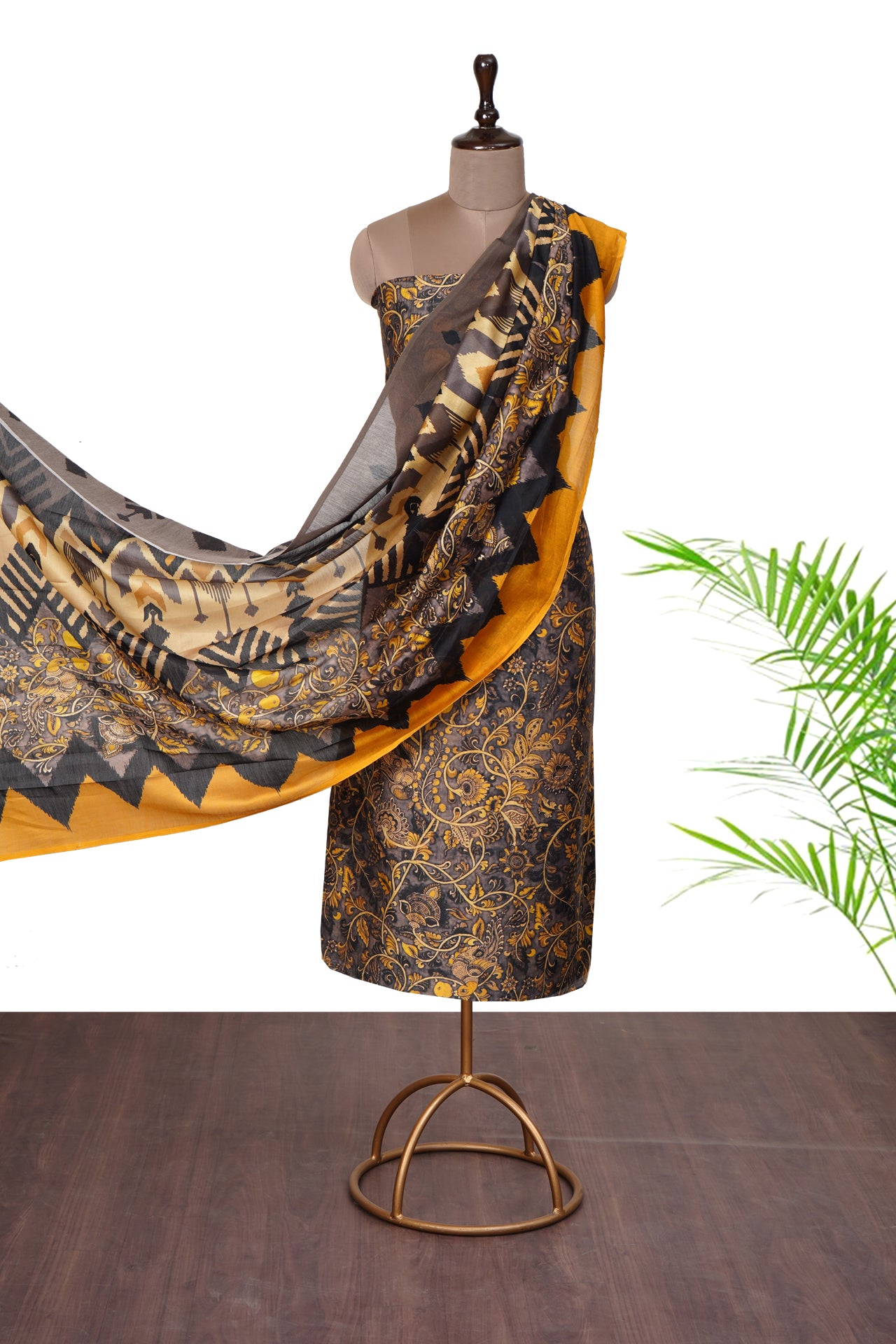 Multi Color Digital Printed Pure Chanderi Suit With Dupatta