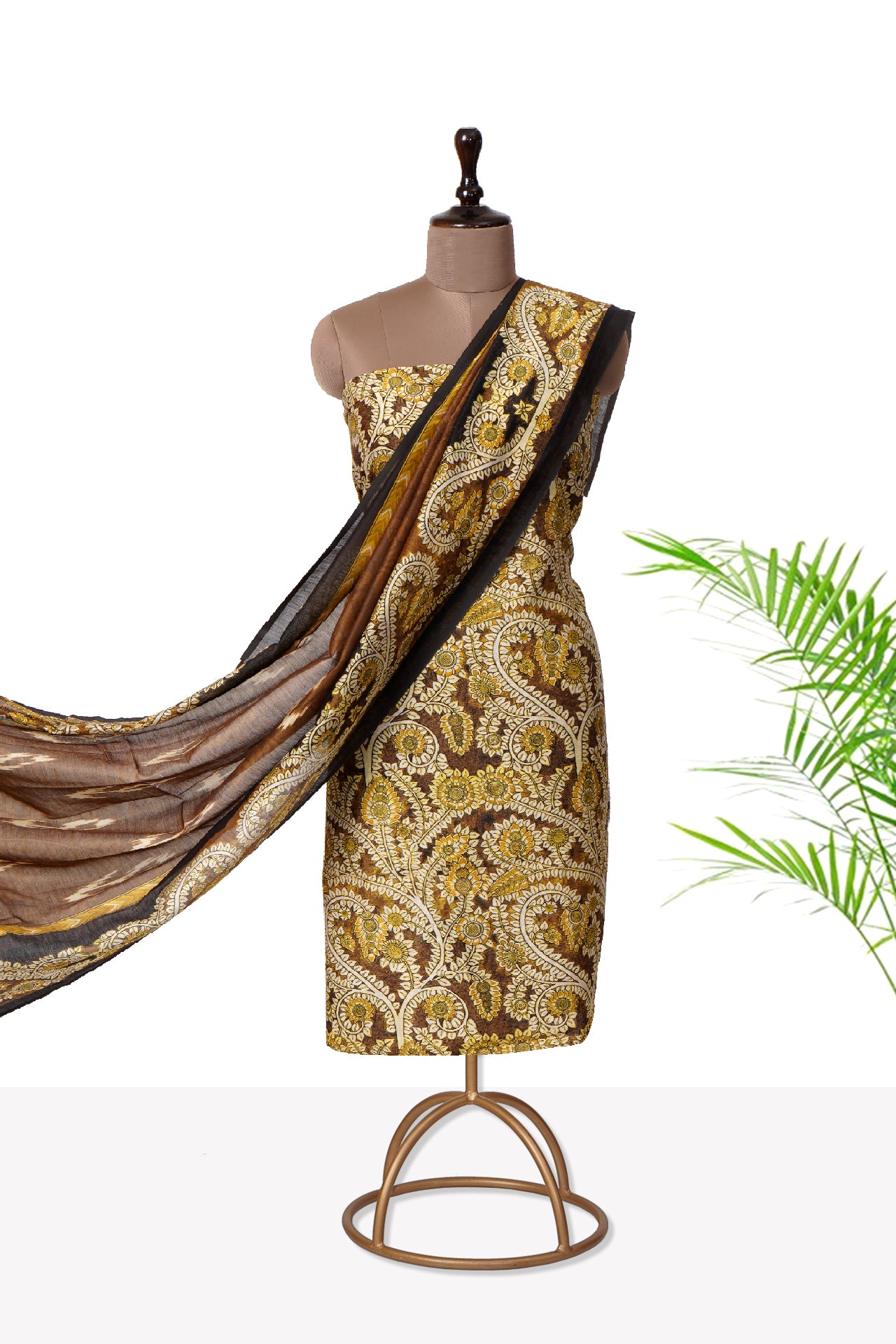 Multi Color Digital Printed Pure Chanderi Suit With Dupatta