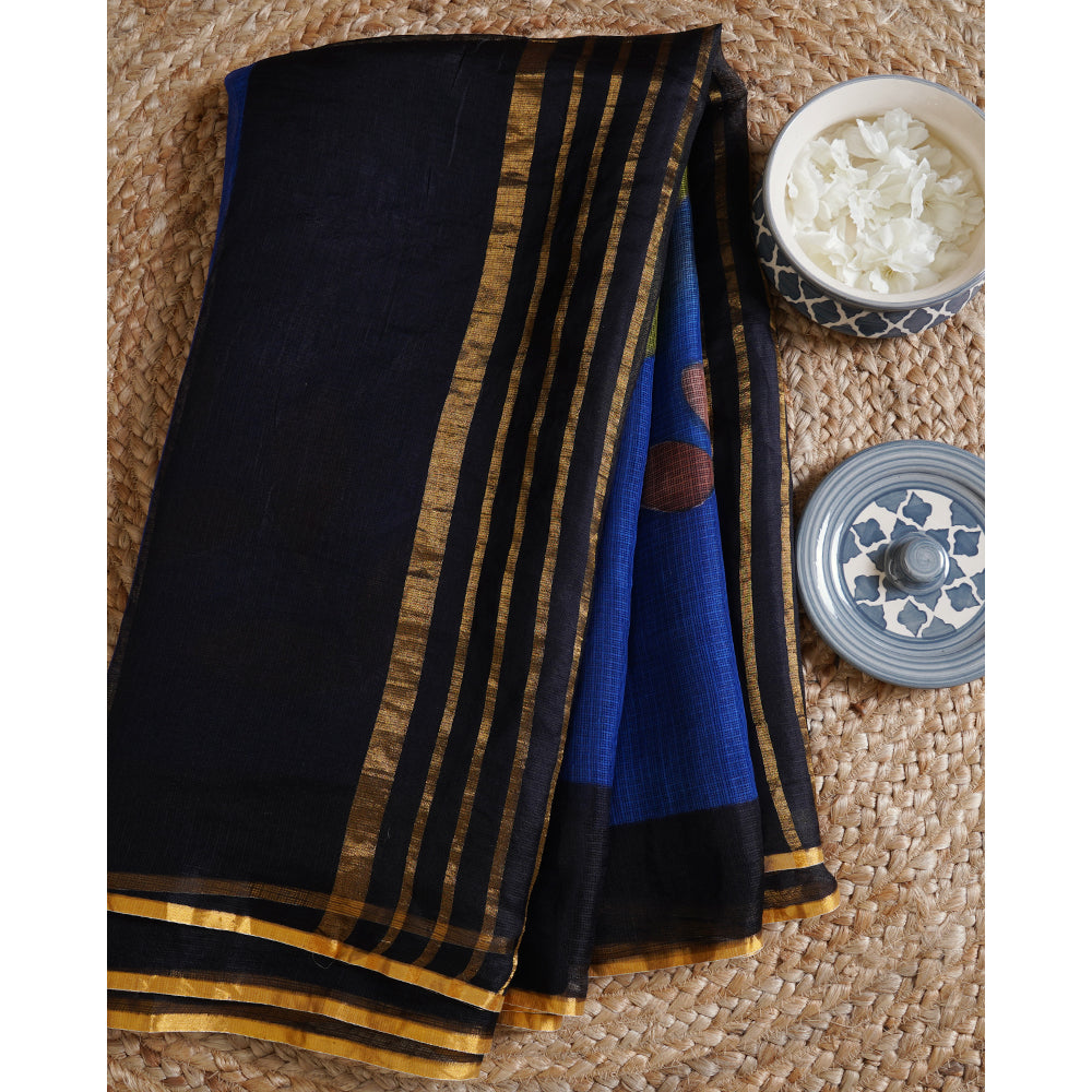 Multi Color Printed Kota Silk Saree with Blouse Piece