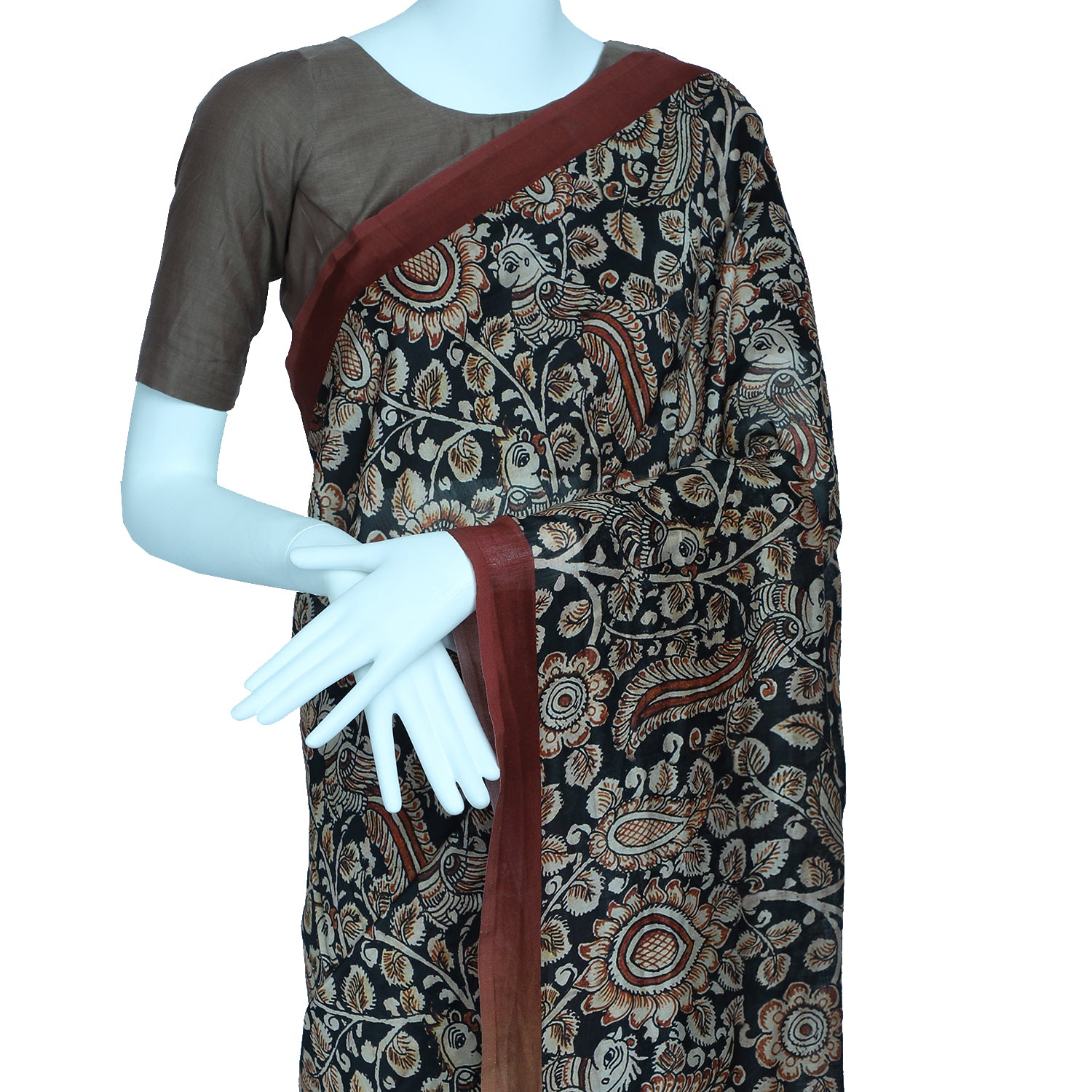 Multi Color Digital Printed Pure Chanderi Fabric With Blouse Piece