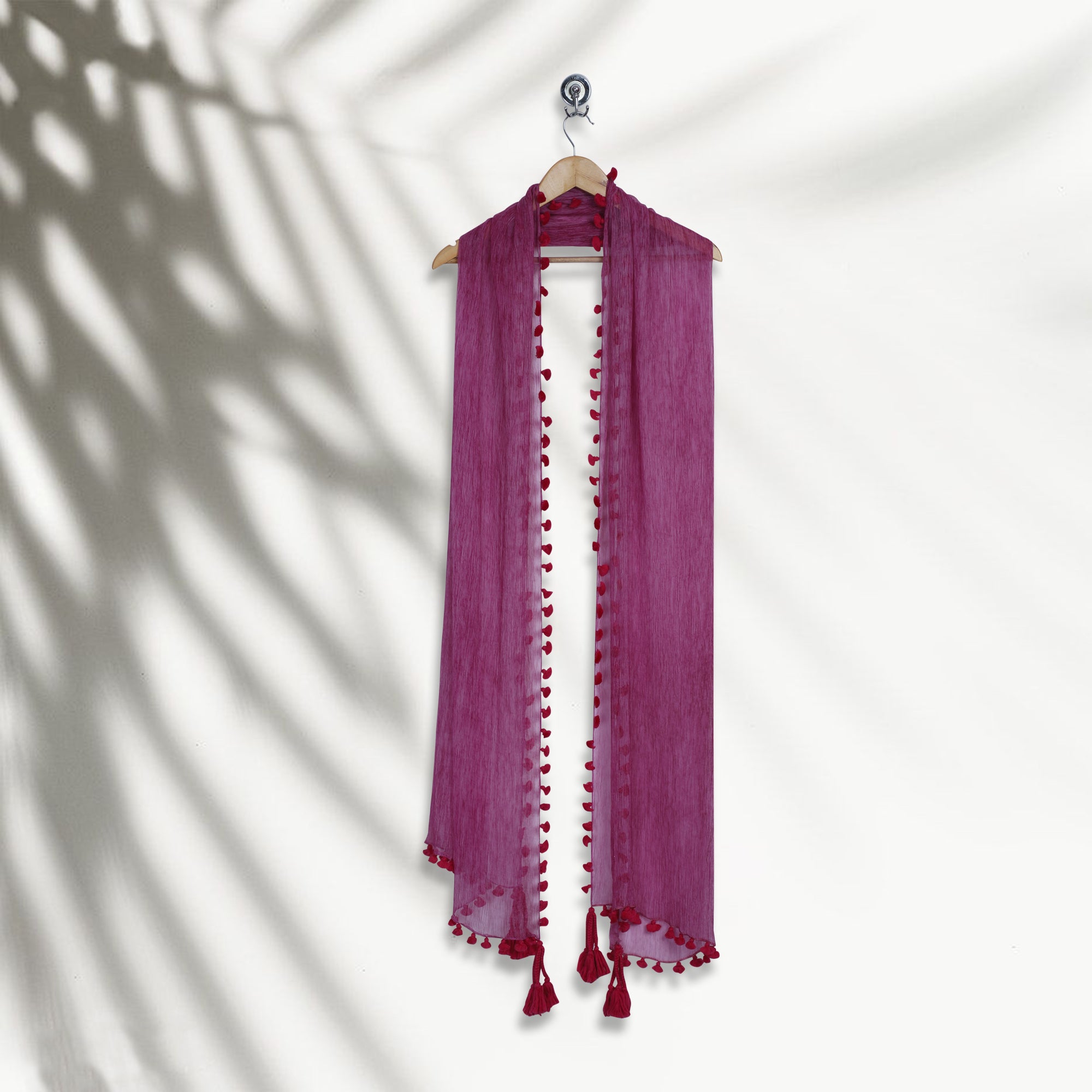 Purple Color Hand Painted Chiffon Silk Stole