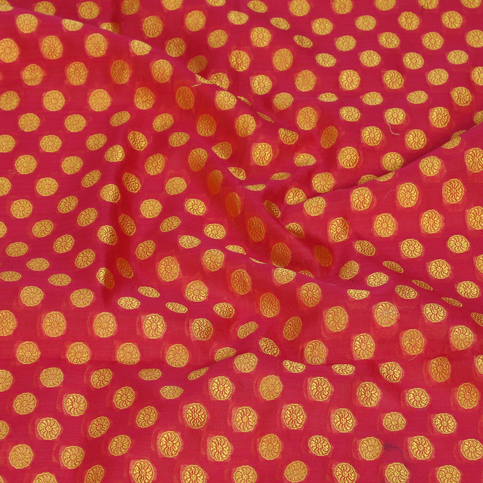 Pink-Yellow Color Handwoven Brocade Chanderi Stole