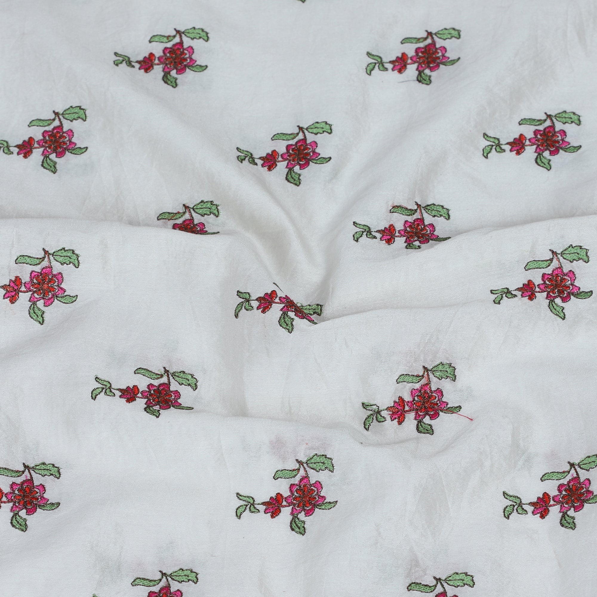 White-Pink Color Woven Chanderi Booti Stole