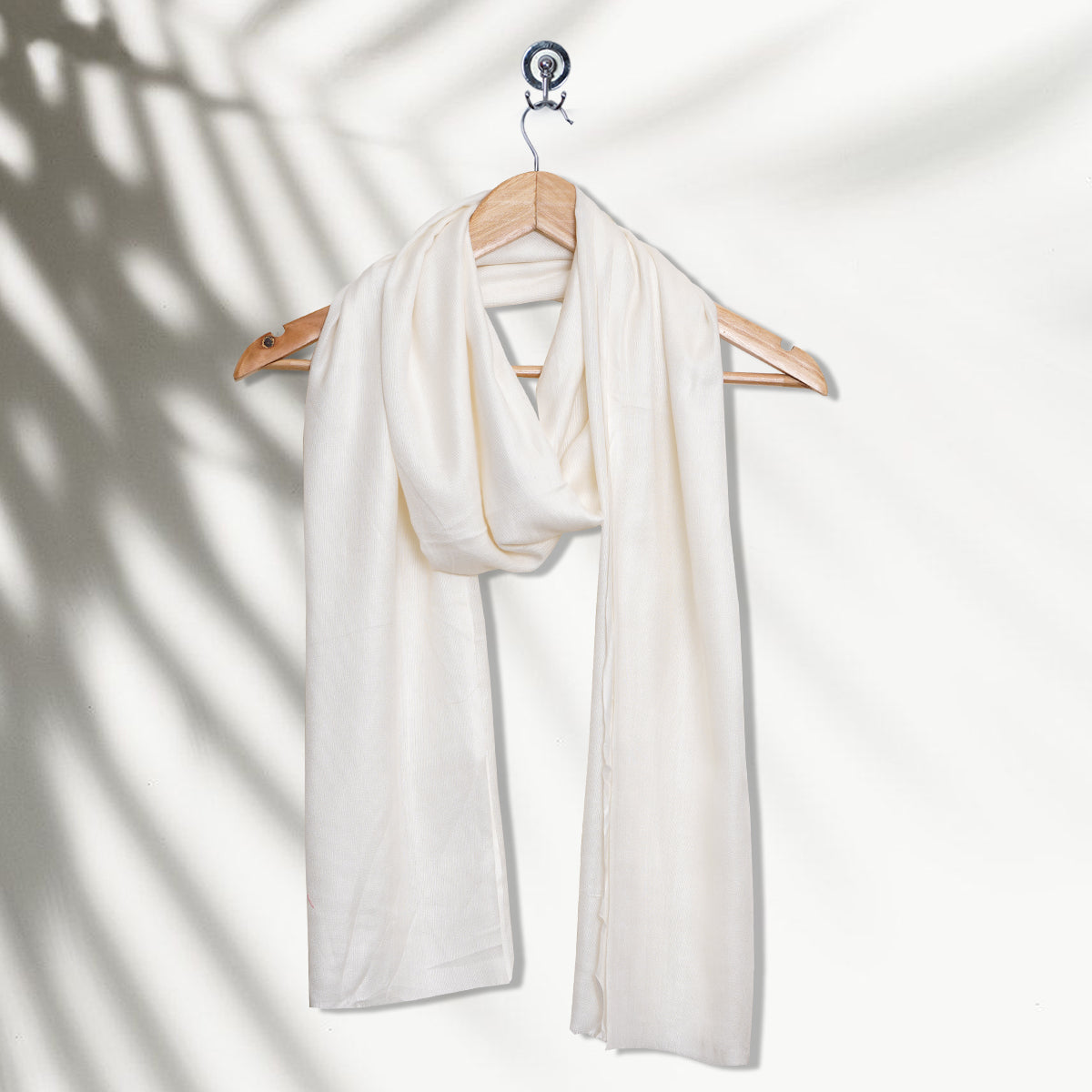 Off-White Color Woven Viscose Modal Stole