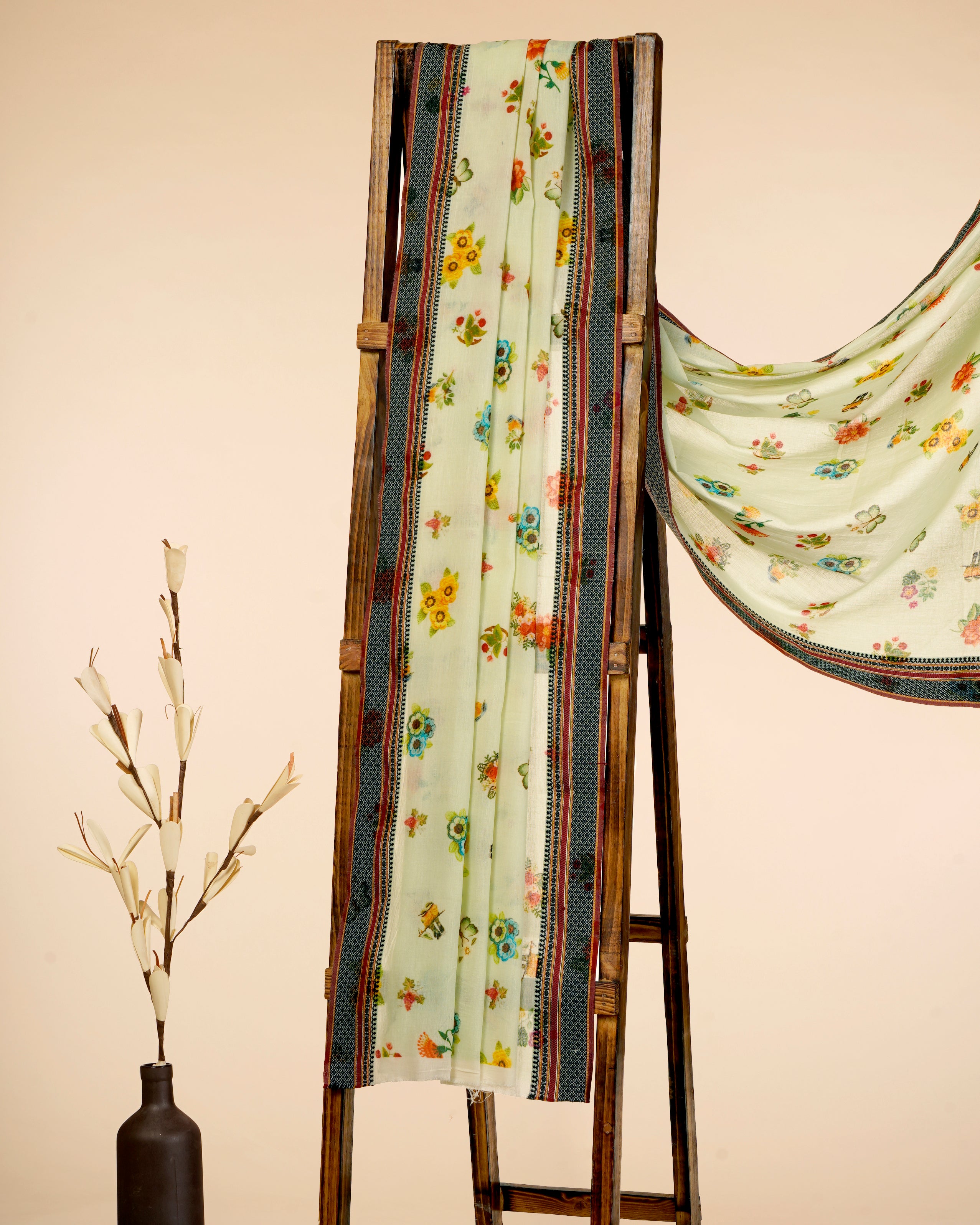 Multi Color Digital Printed Pure Chanderi Dupatta