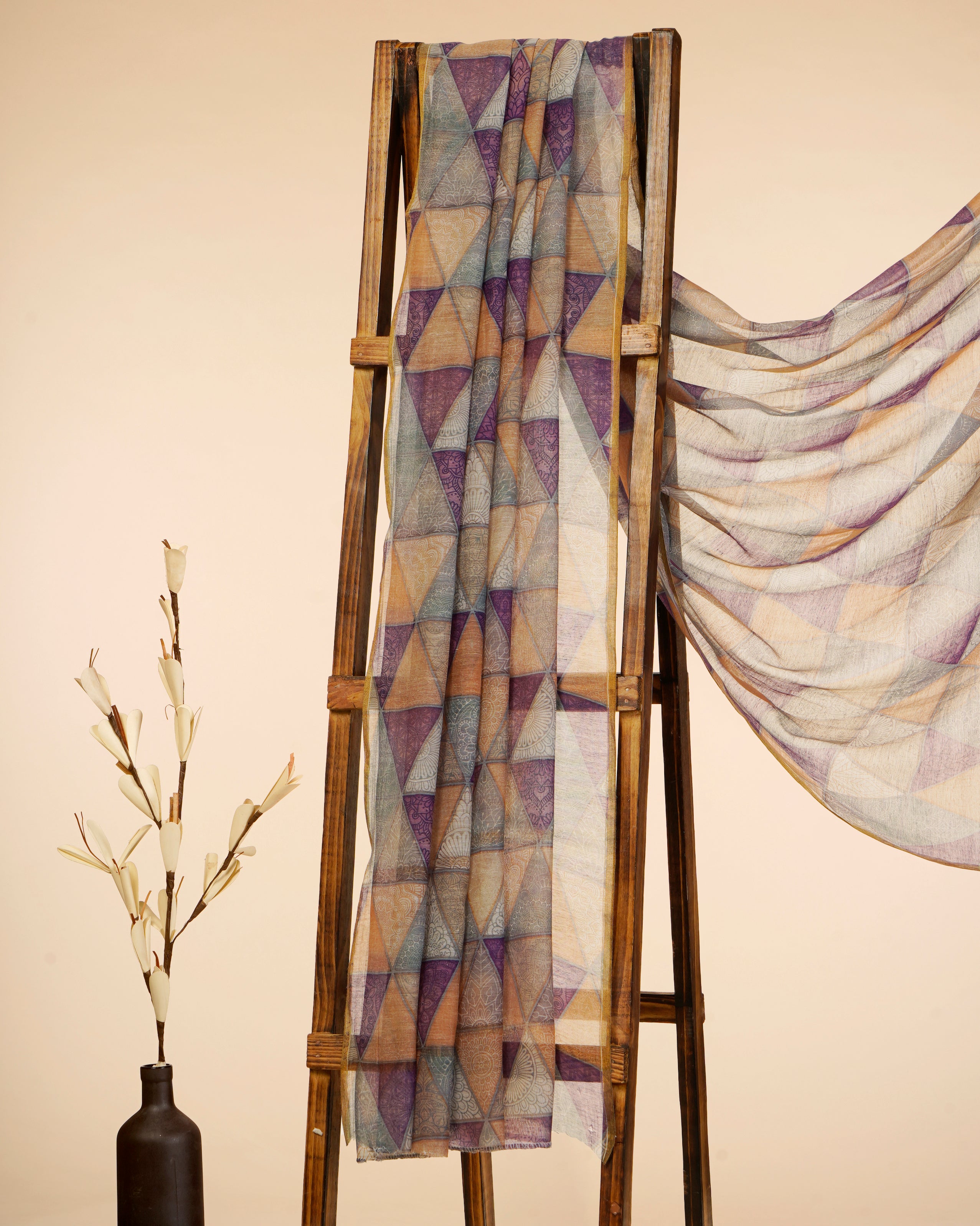 Multi Color Digital Printed Pure Chanderi Dupatta