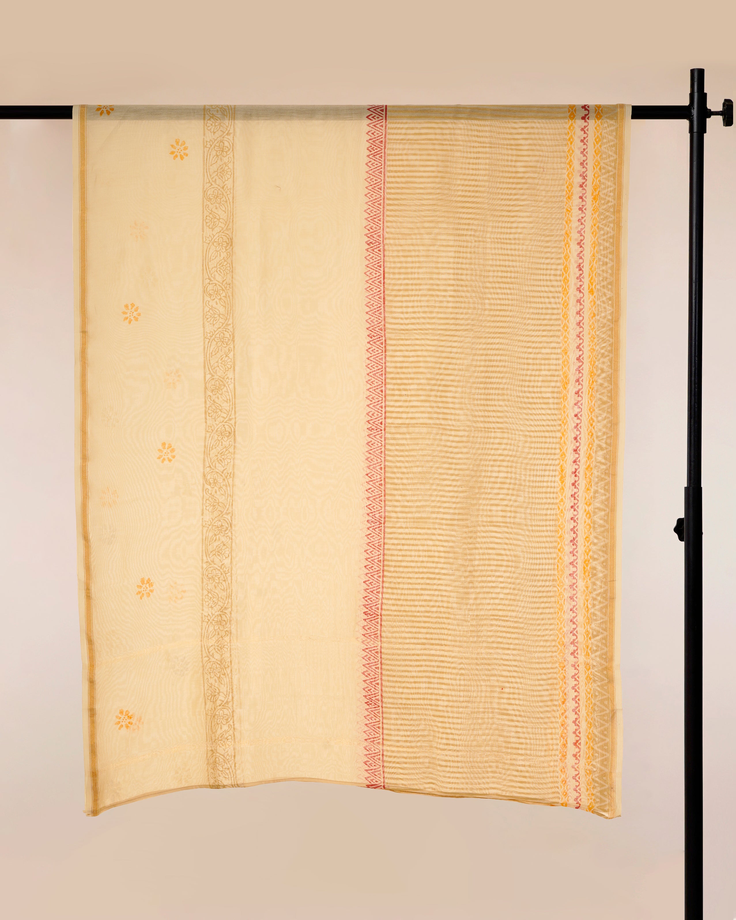 Beige Color Printed Pure Chanderi Dupatta