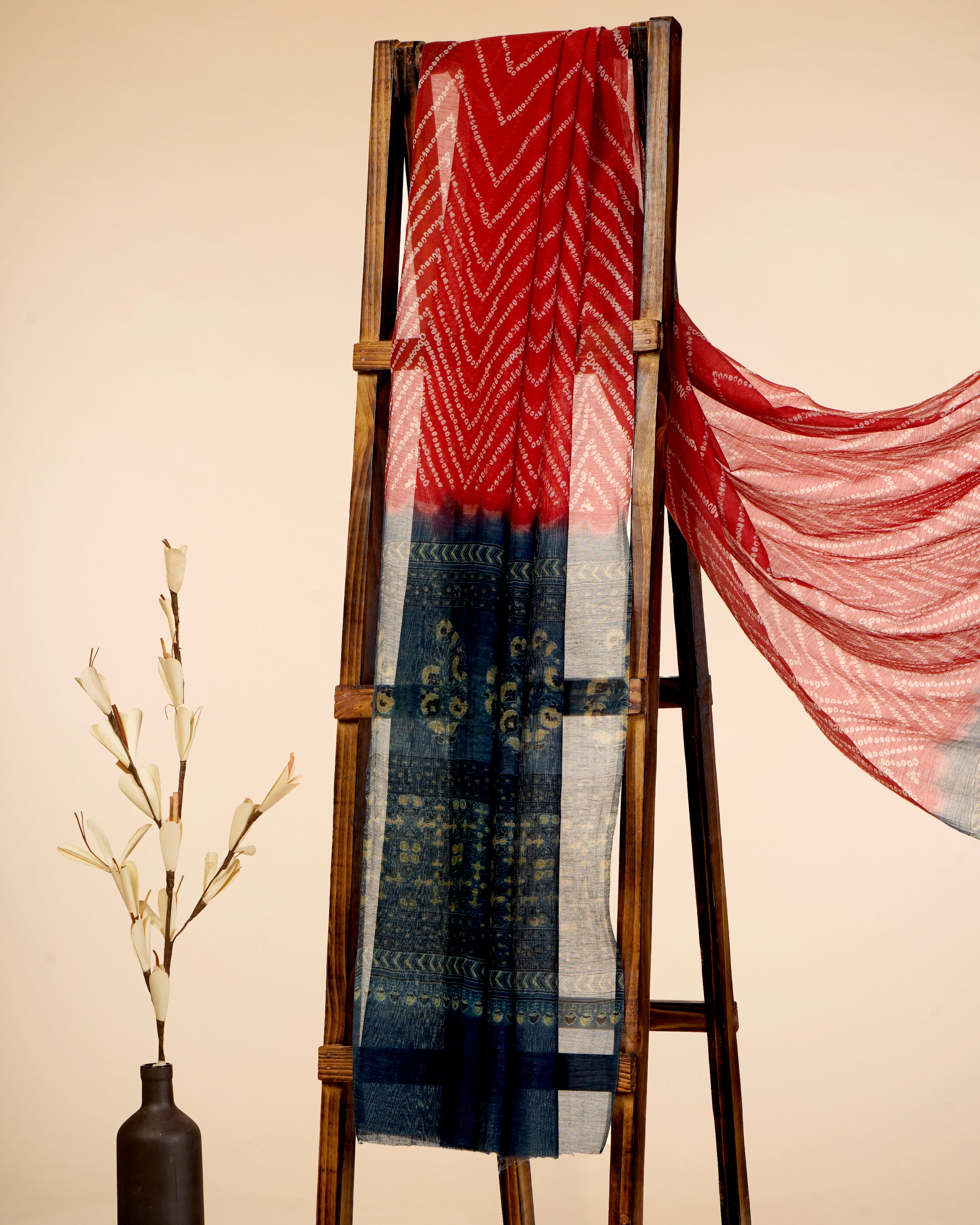 Red Color Digital Printed Chanderi Dupatta