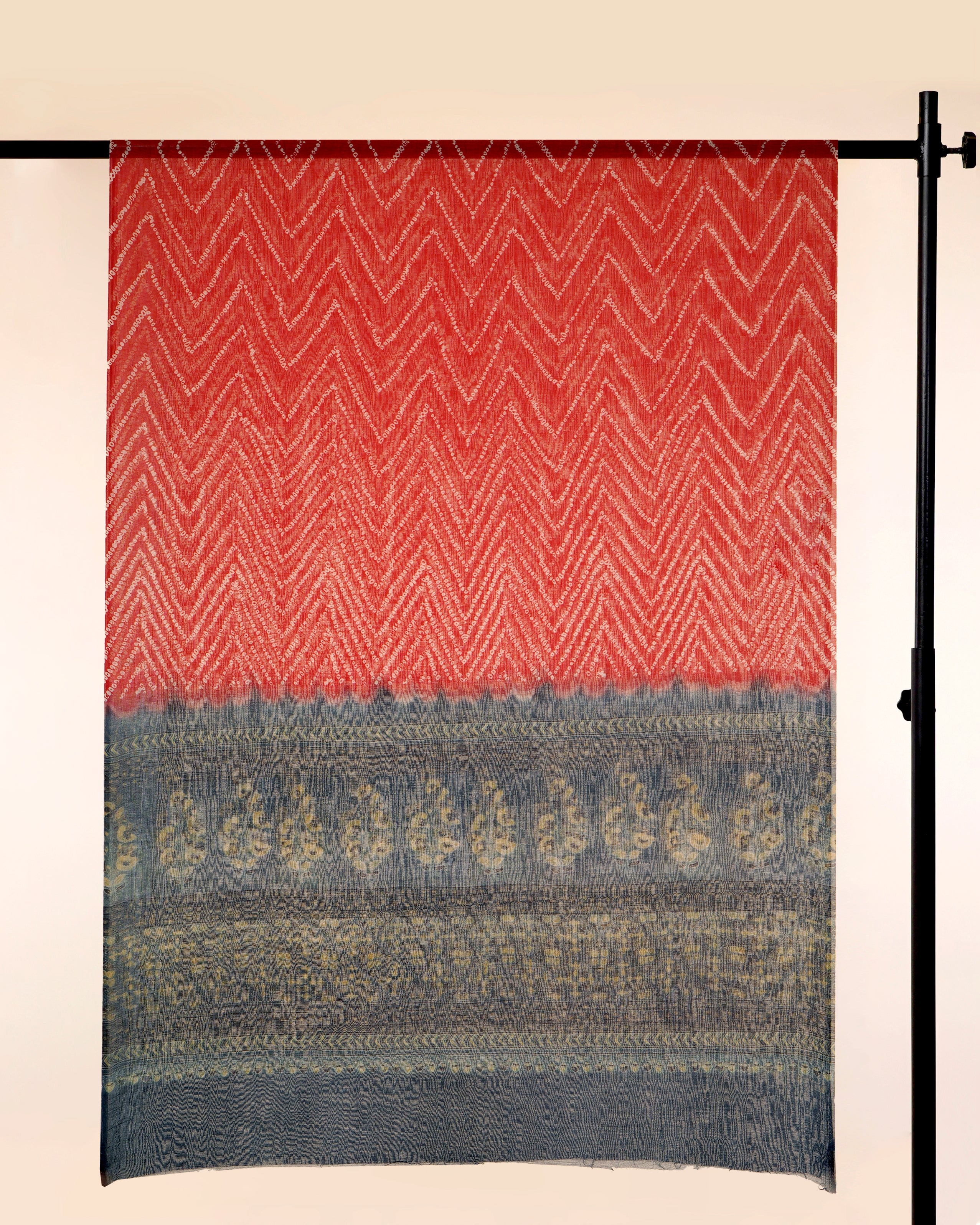 Red Color Digital Printed Chanderi Dupatta