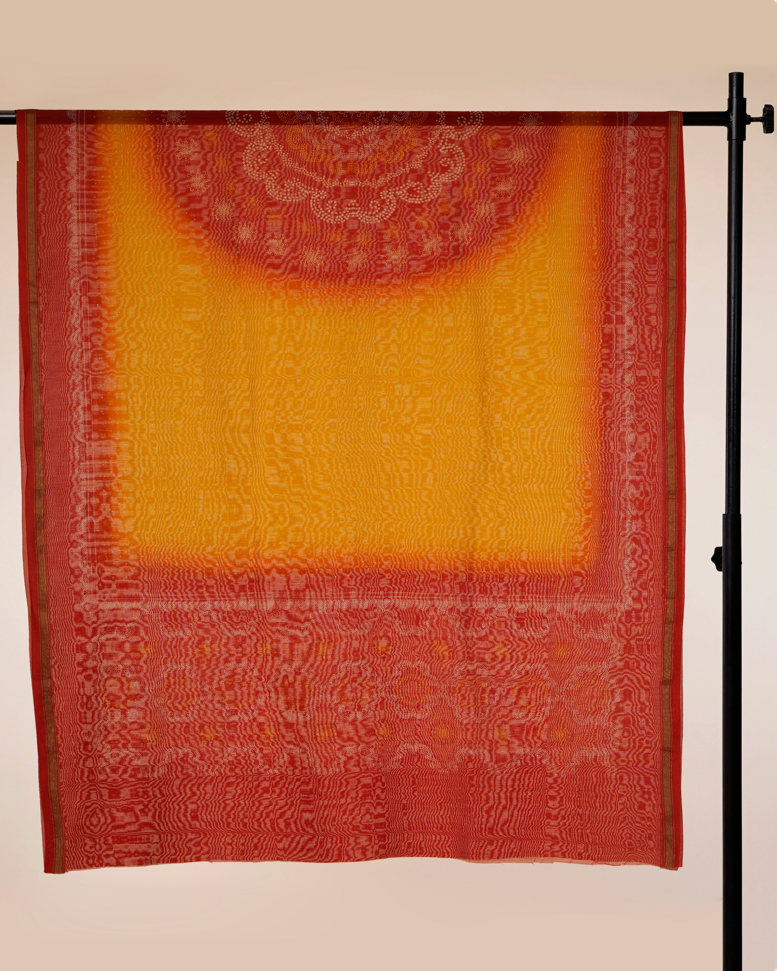 Yellow-Red Color Digital Printed Chanderi Dupatta