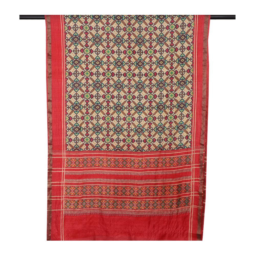 Multi Color Digital Printed Tussar Silk Dupatta