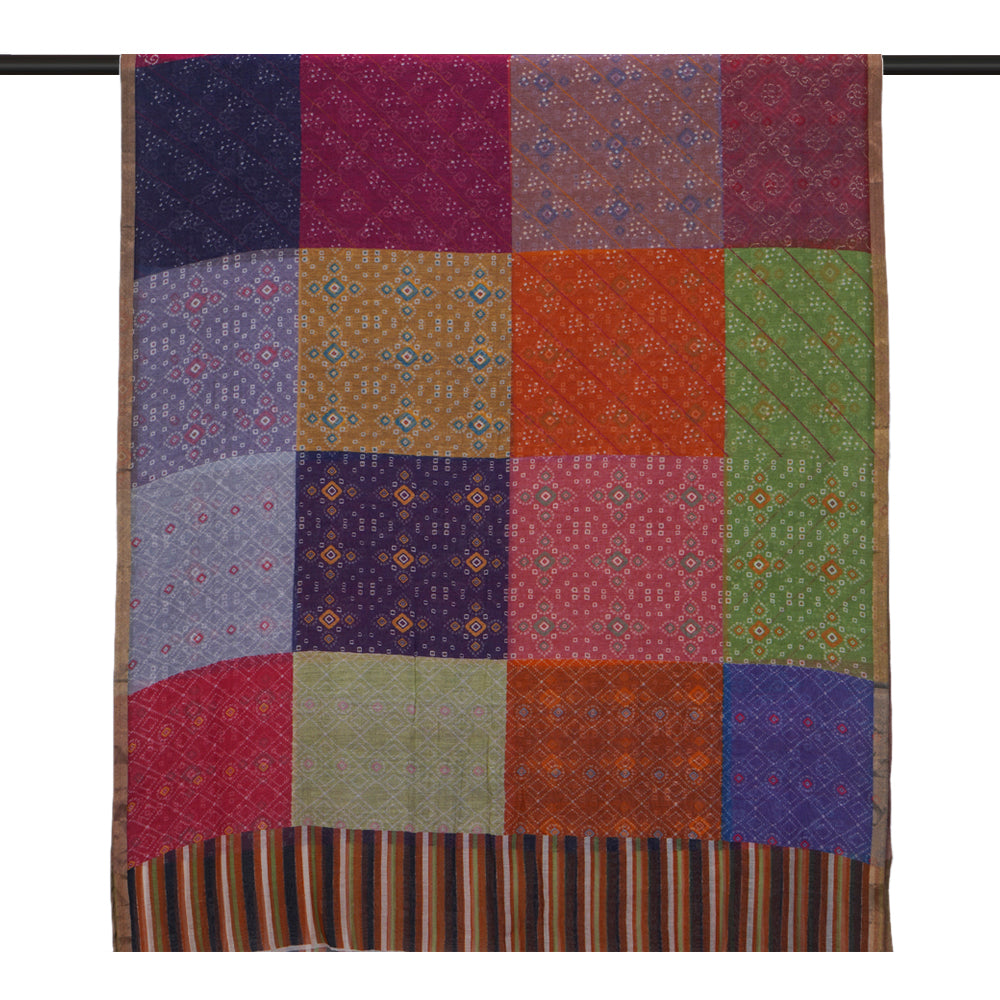 Multi Color Digital Printed Pure Chanderi Dupatta