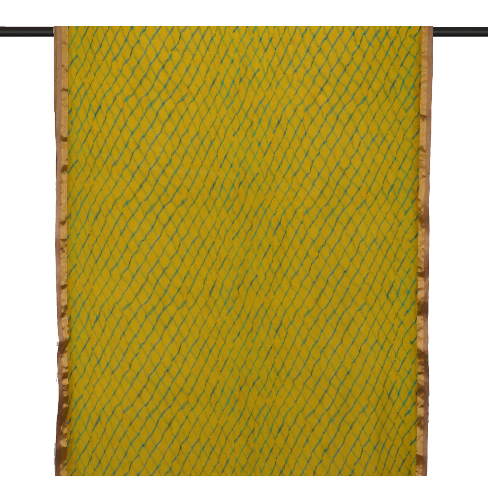 Yellow Color Digital Printed Pure Chanderi Dupatta with Zari Border