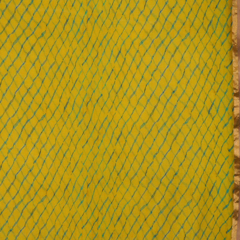 Yellow Color Digital Printed Pure Chanderi Dupatta with Zari Border