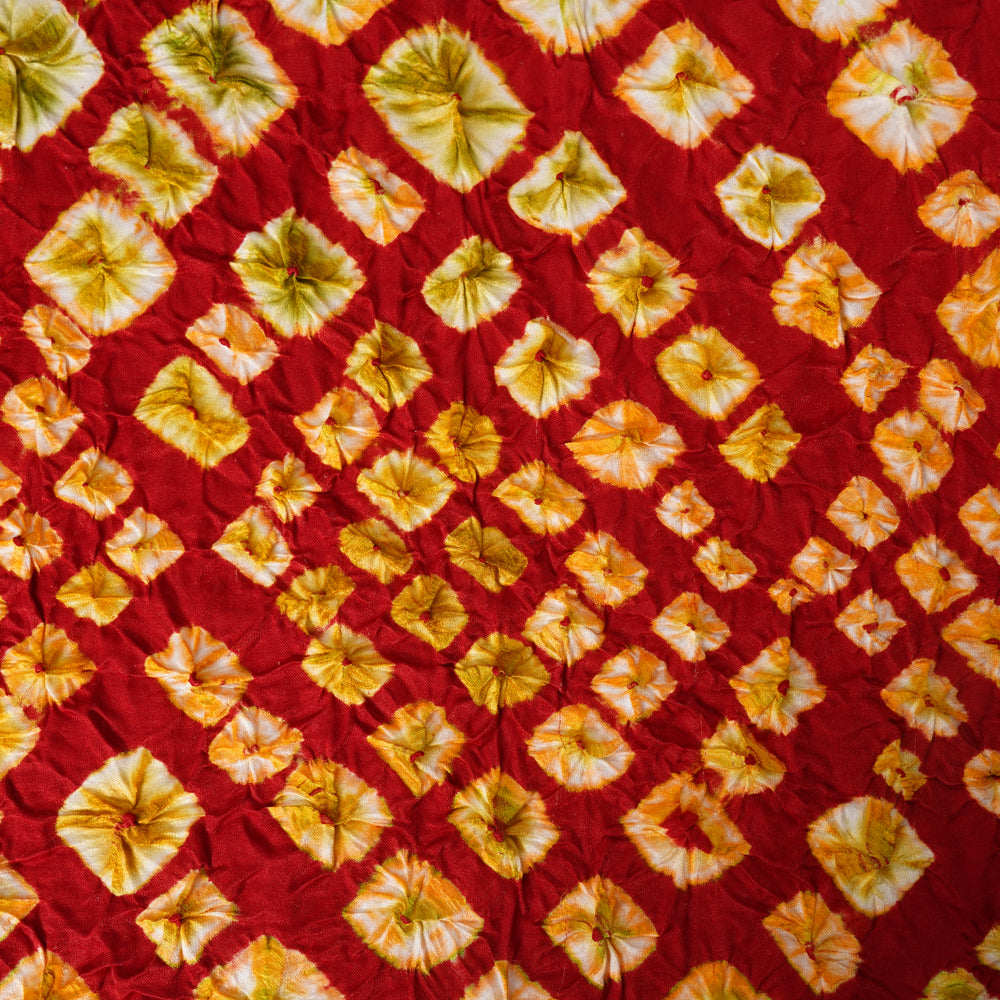 Red Color Shibori Cotton Mulmul Stole