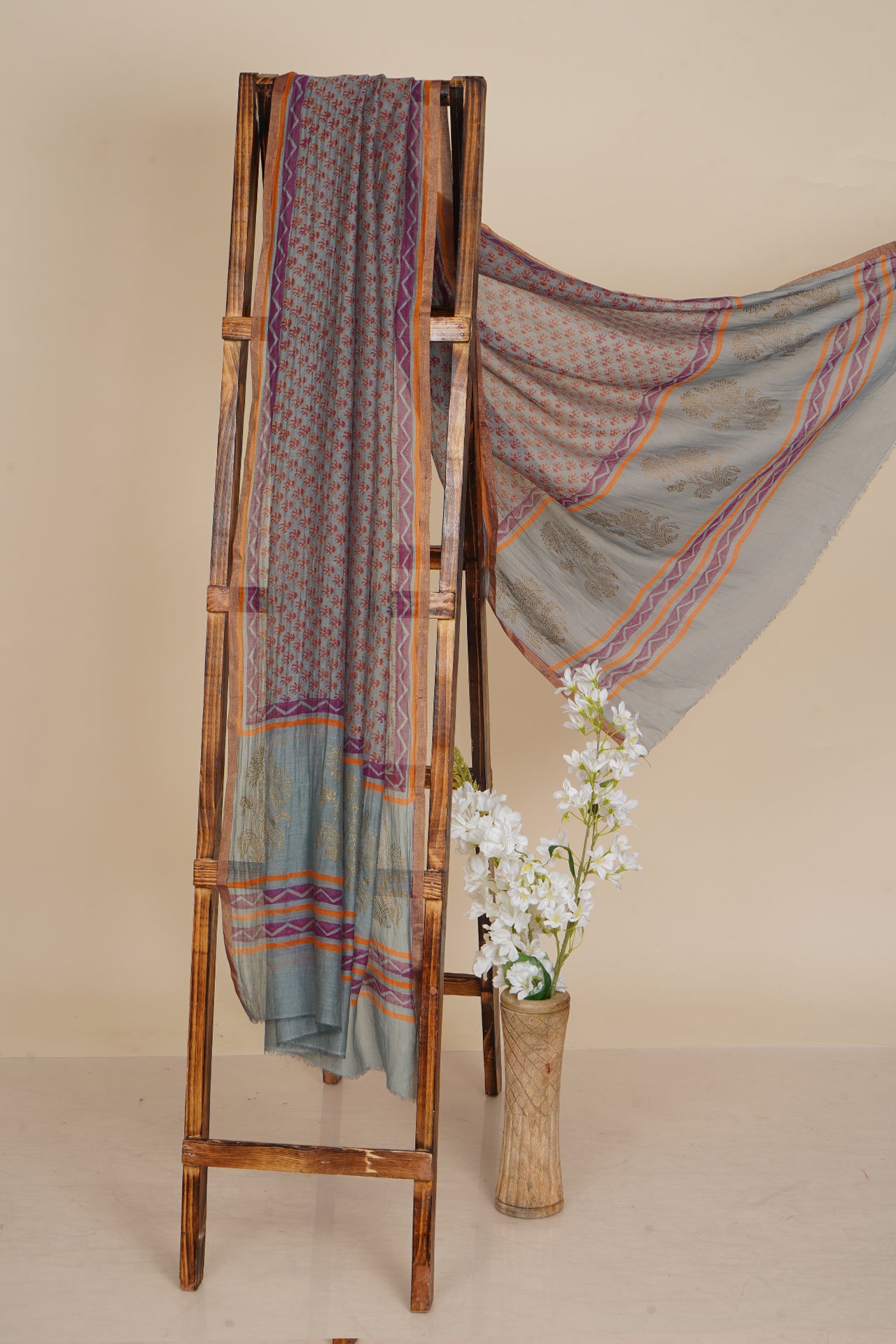 Multi Color Digital Printed Pure Chanderi Dupatta