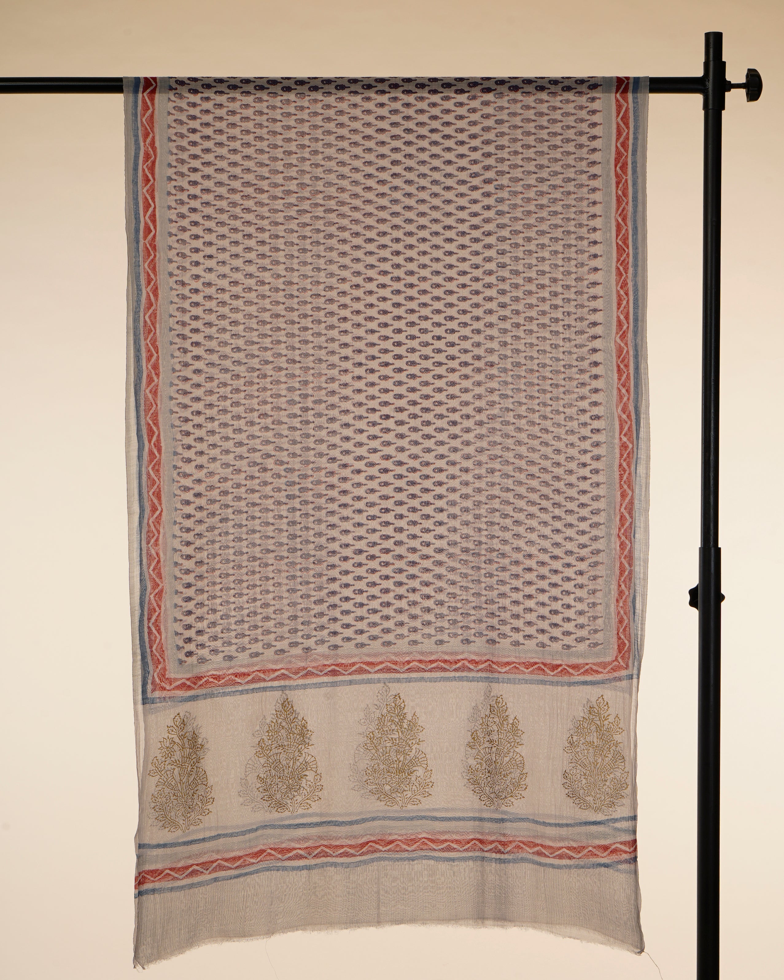 Multi Color Printed Pure Chanderi Dupatta