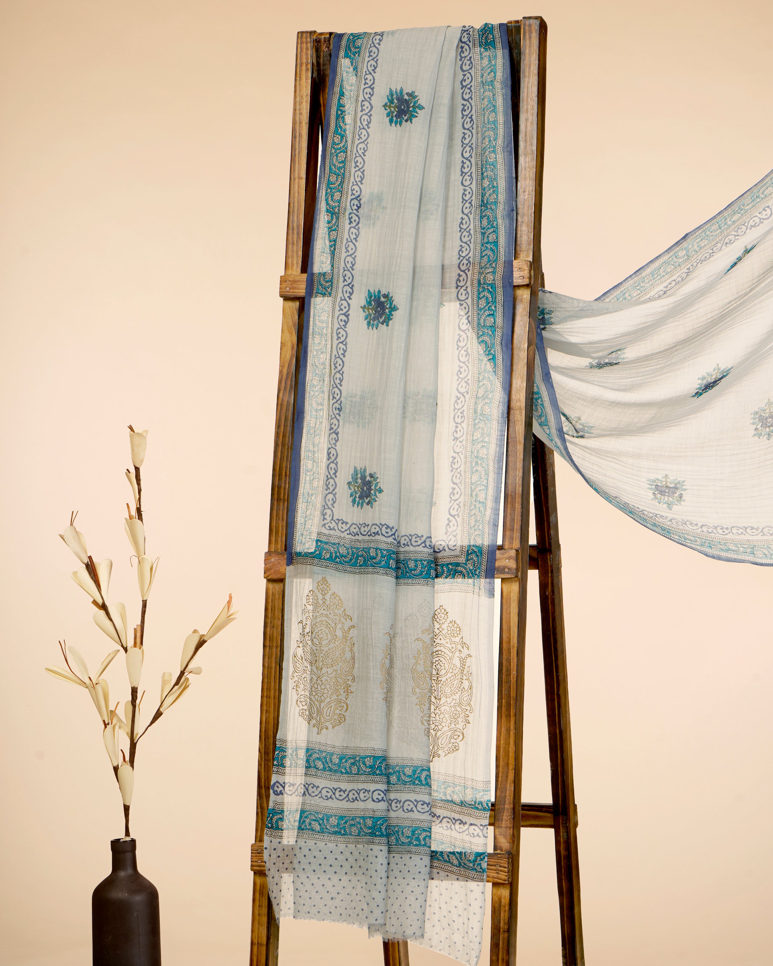 Multi Color Digital Printed Pure Chanderi Dupatta