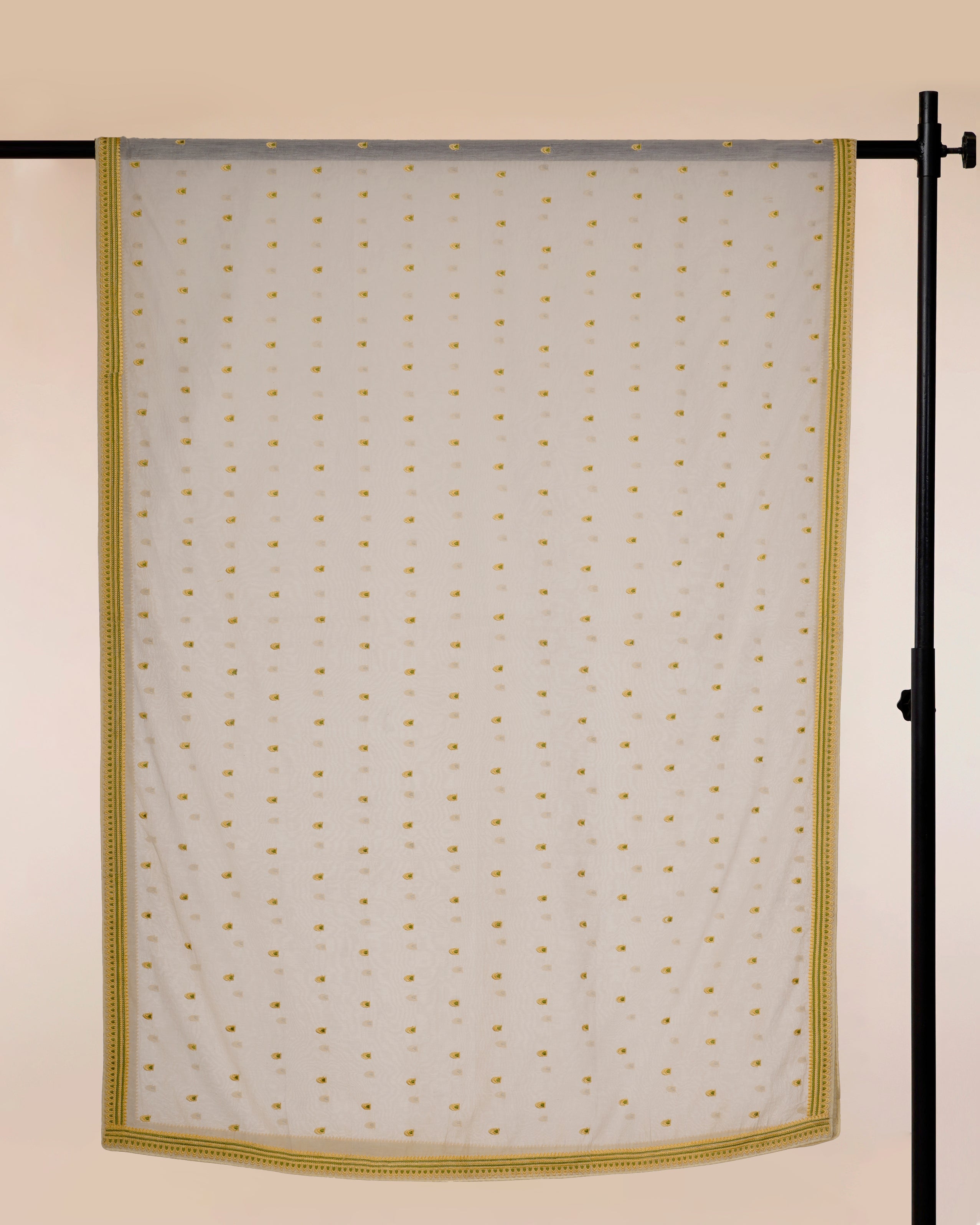 White Color Embroidered Chanderi Dupatta