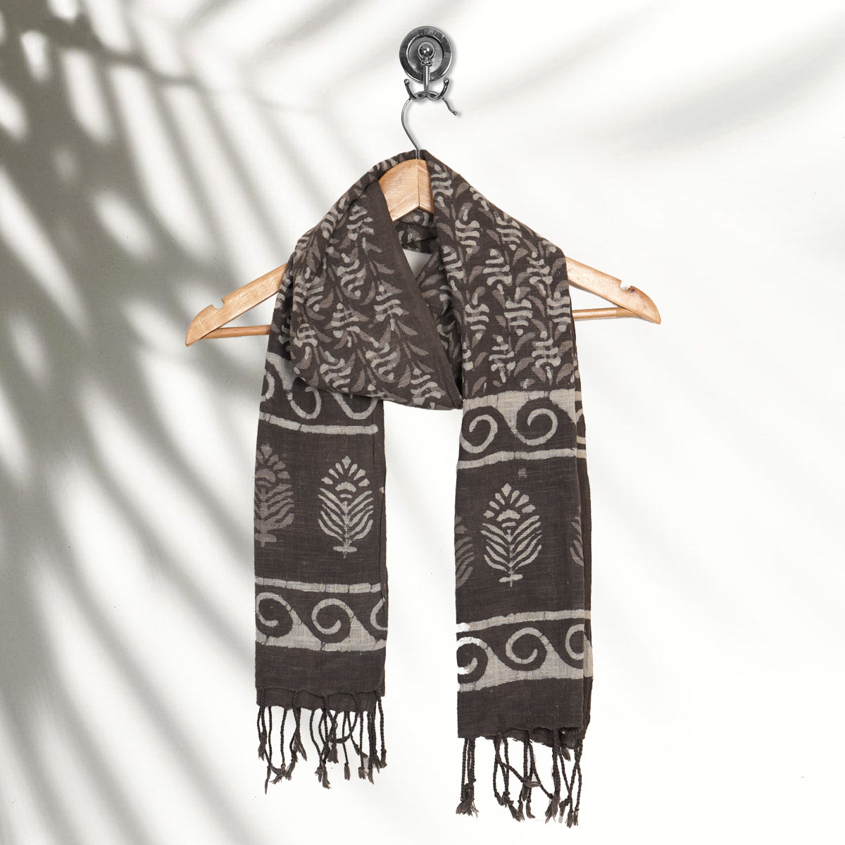 Mud Color Handcrafted Block Printed Cotton Stole