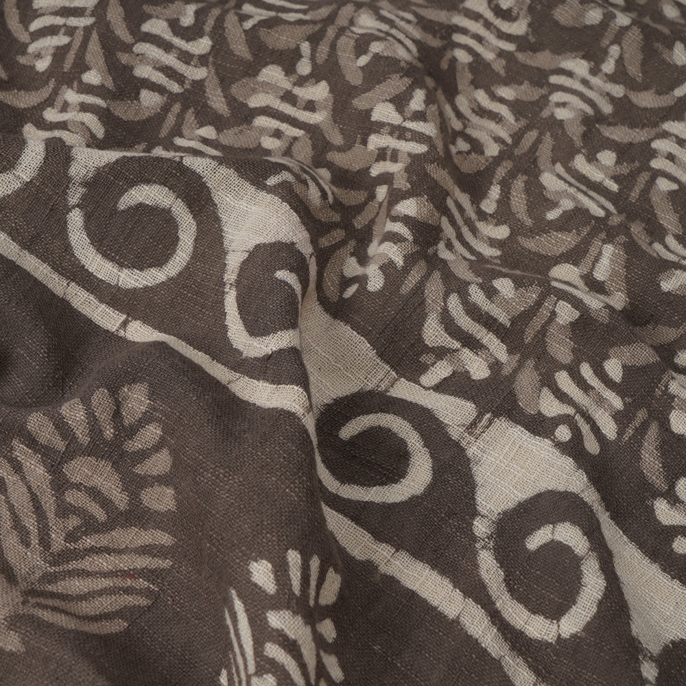 Mud Color Handcrafted Block Printed Cotton Stole