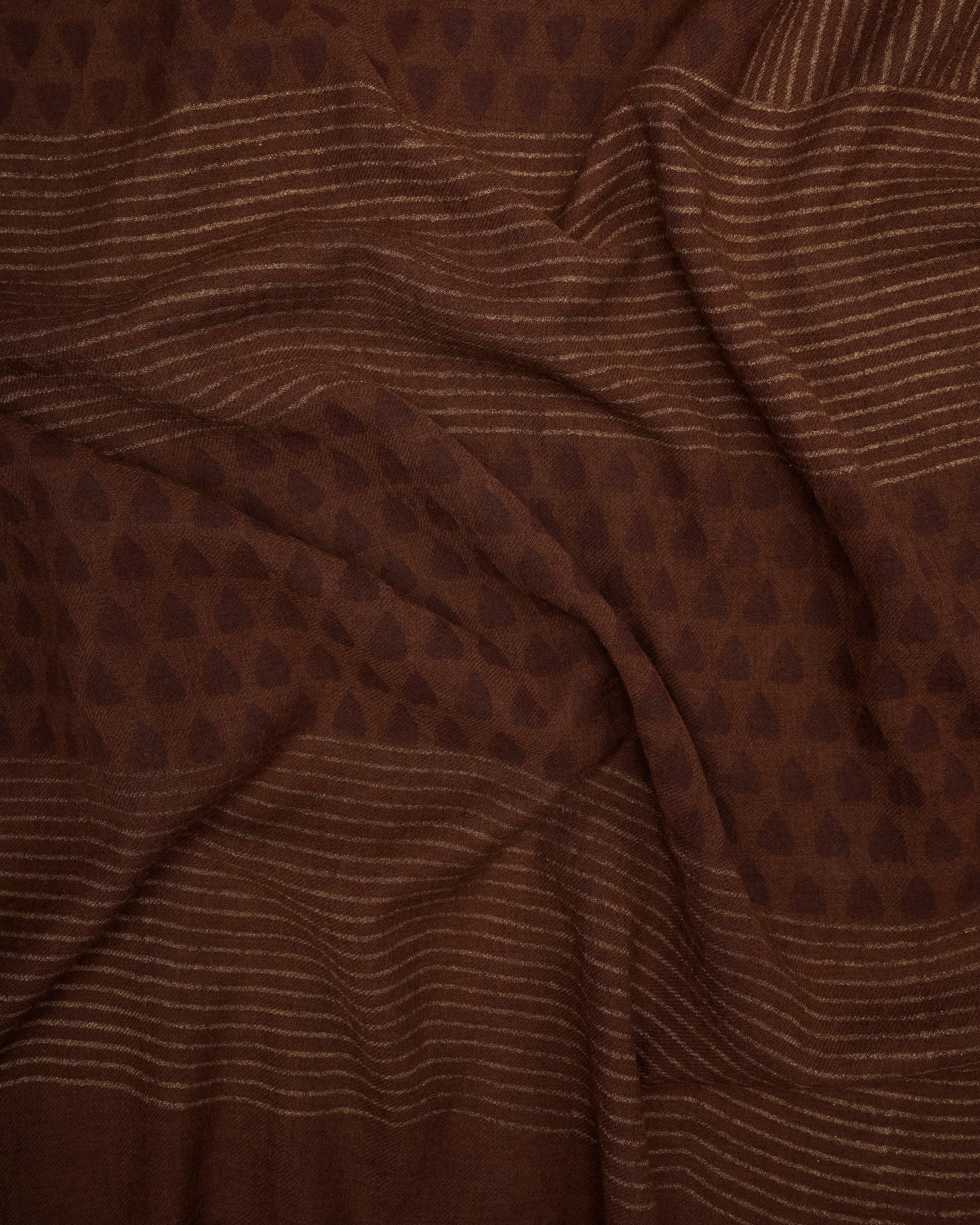 Brown Color Printed Woven Stole