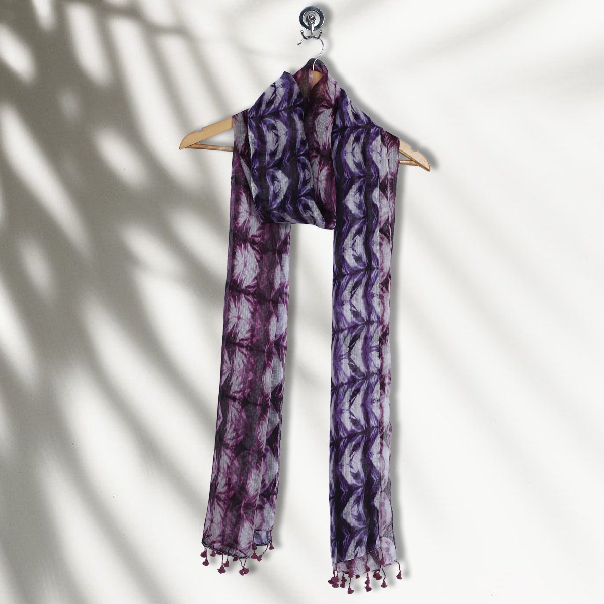 Multi Color Printed Kota Silk Stole with Tassels