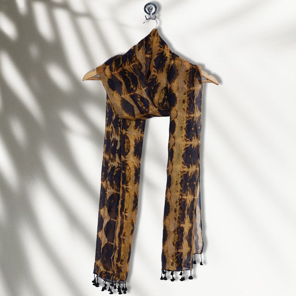 Multi Color Printed Kota Silk Stole with Tassels