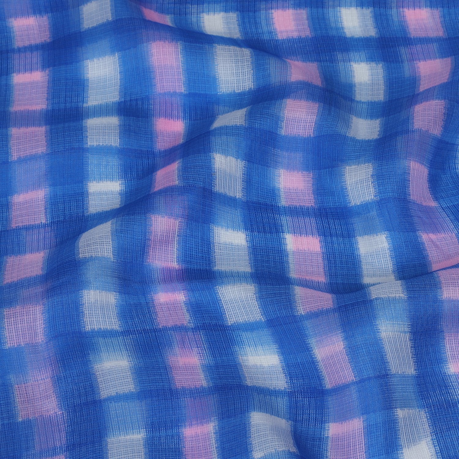 Multi Color Printed Kota Silk Stole with Tassels