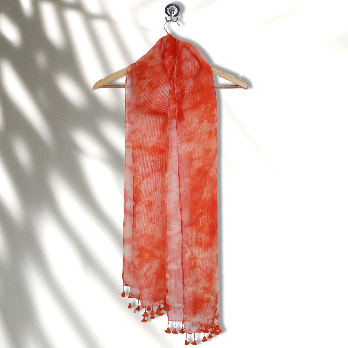 Multi Color Printed Kota Silk Stole with Tassels