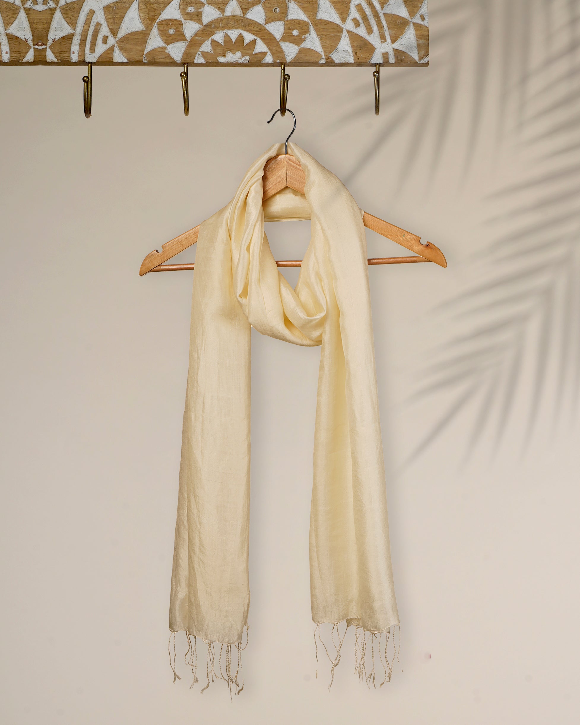 Cream Color Mulberry Silk Stole