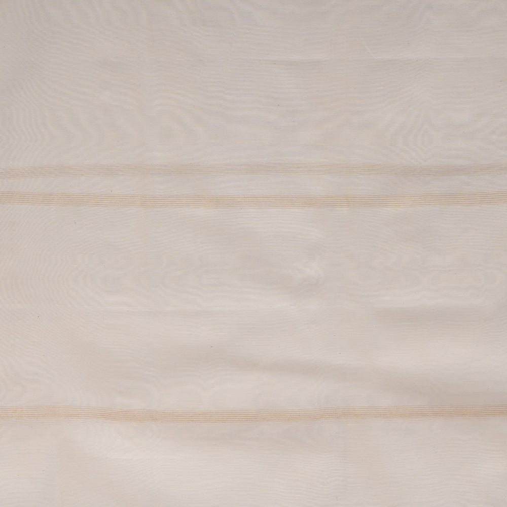 Off White Woven Pure Chanderi Dupatta with Zari Border