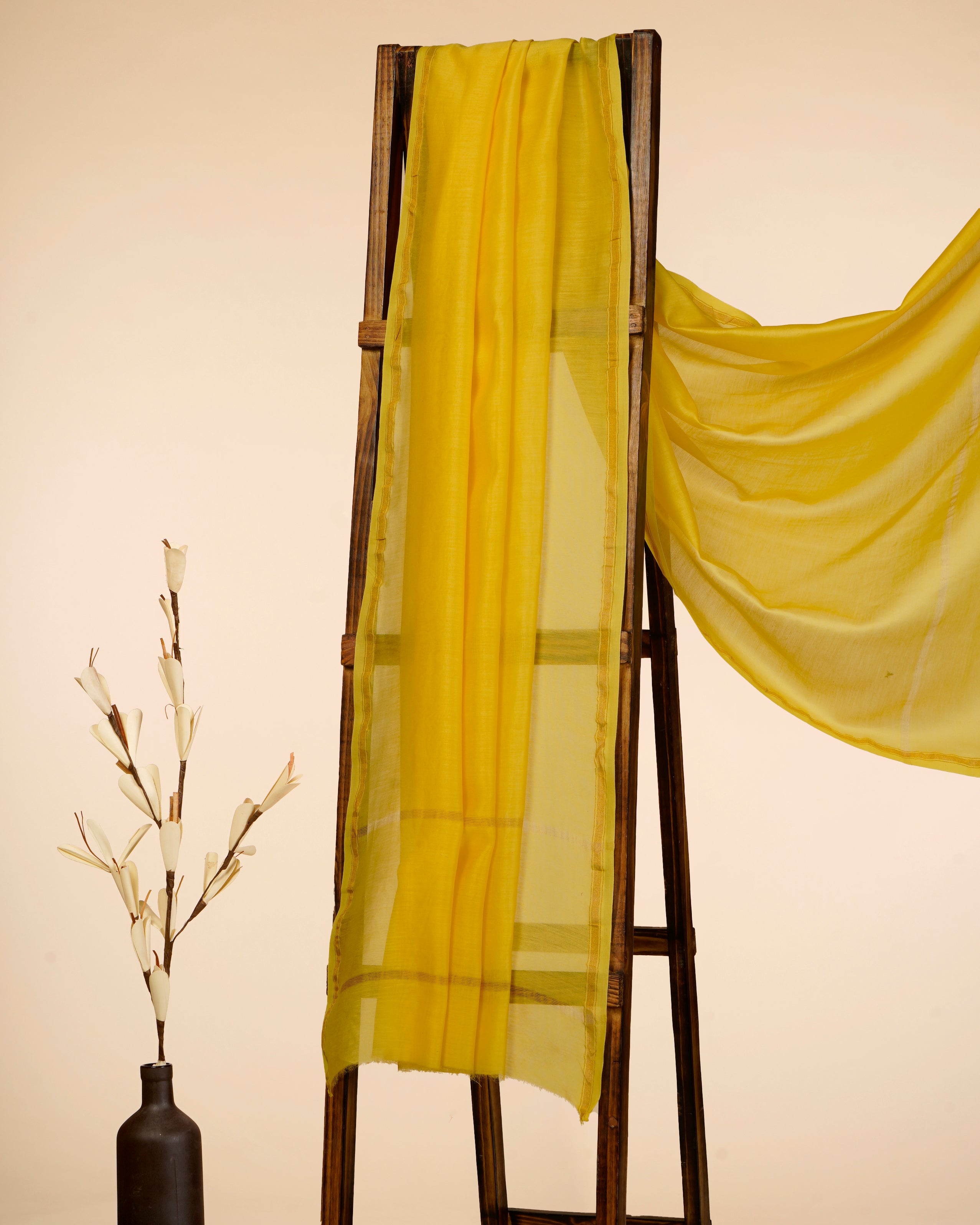 Yellow Color Pure Chanderi Dupatta