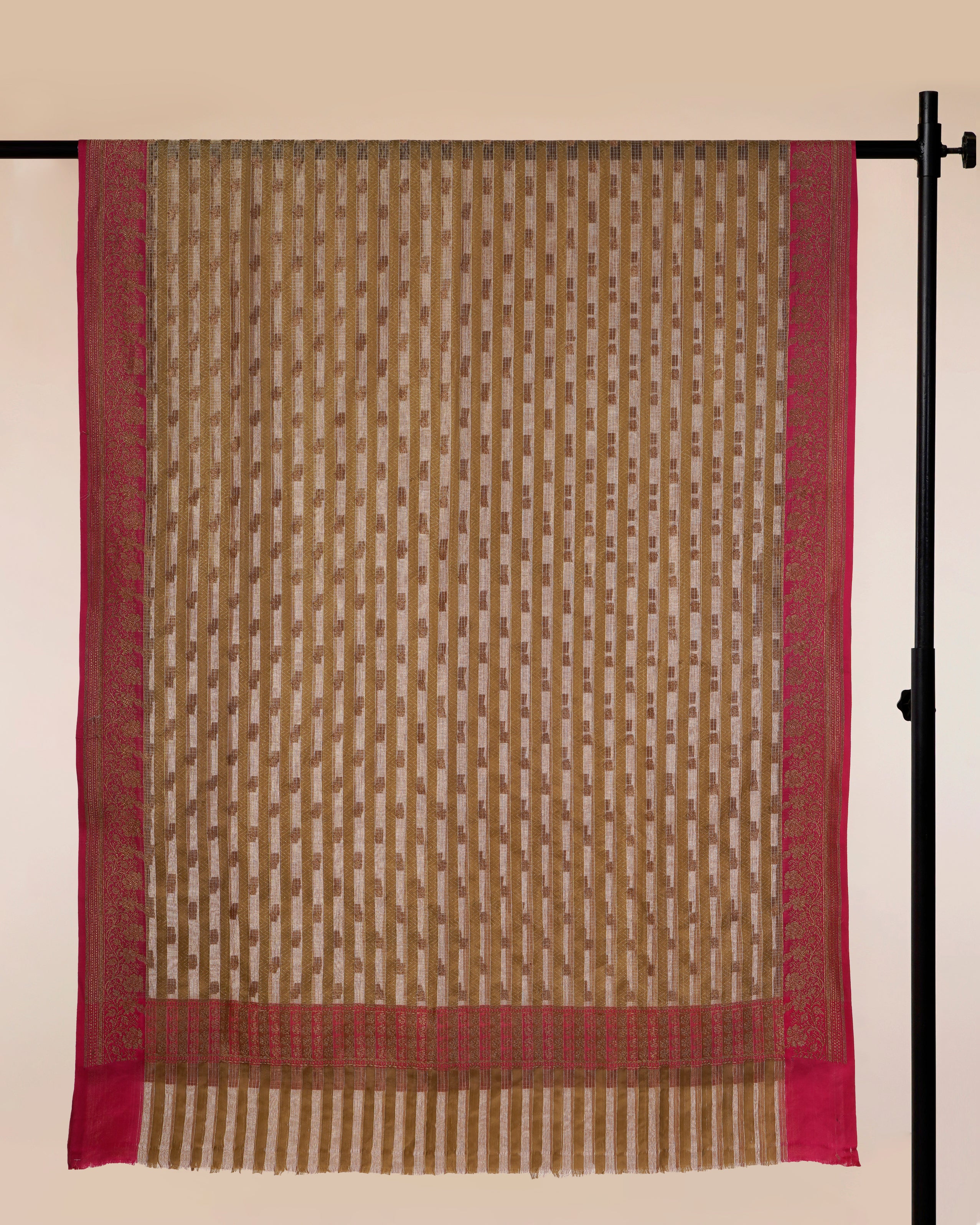 Multi Color Handwoven Brocade Pure Silk Dupatta