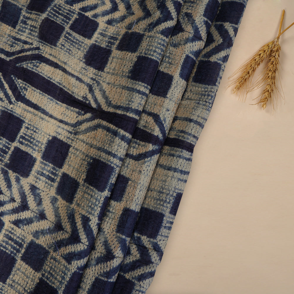 (Pre Cut 2.80 Mtr Piece) Stratos Color Handcrafted Shibori Tussar Silk