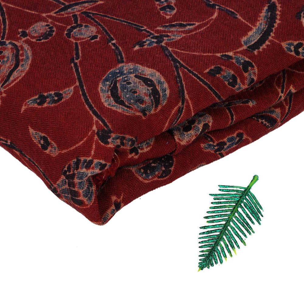 (Pre Cut 3 Mtr Piece) Red Color Handcrafted Ajrak Printed Modal Dobby Fabric