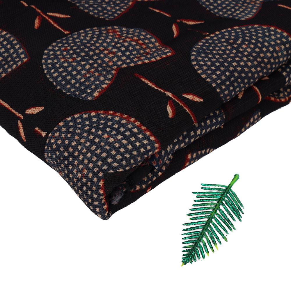 (Pre Cut 3 Mtr Piece) Black-Blue Color Handcrafted Ajrak Printed Modal Dobby Fabric
