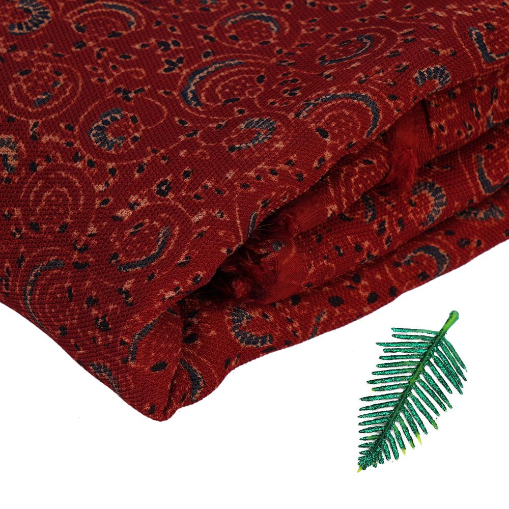 (Pre Cut 3 Mtr Piece) Red Color Handcrafted Ajrak Printed Modal Dobby Fabric