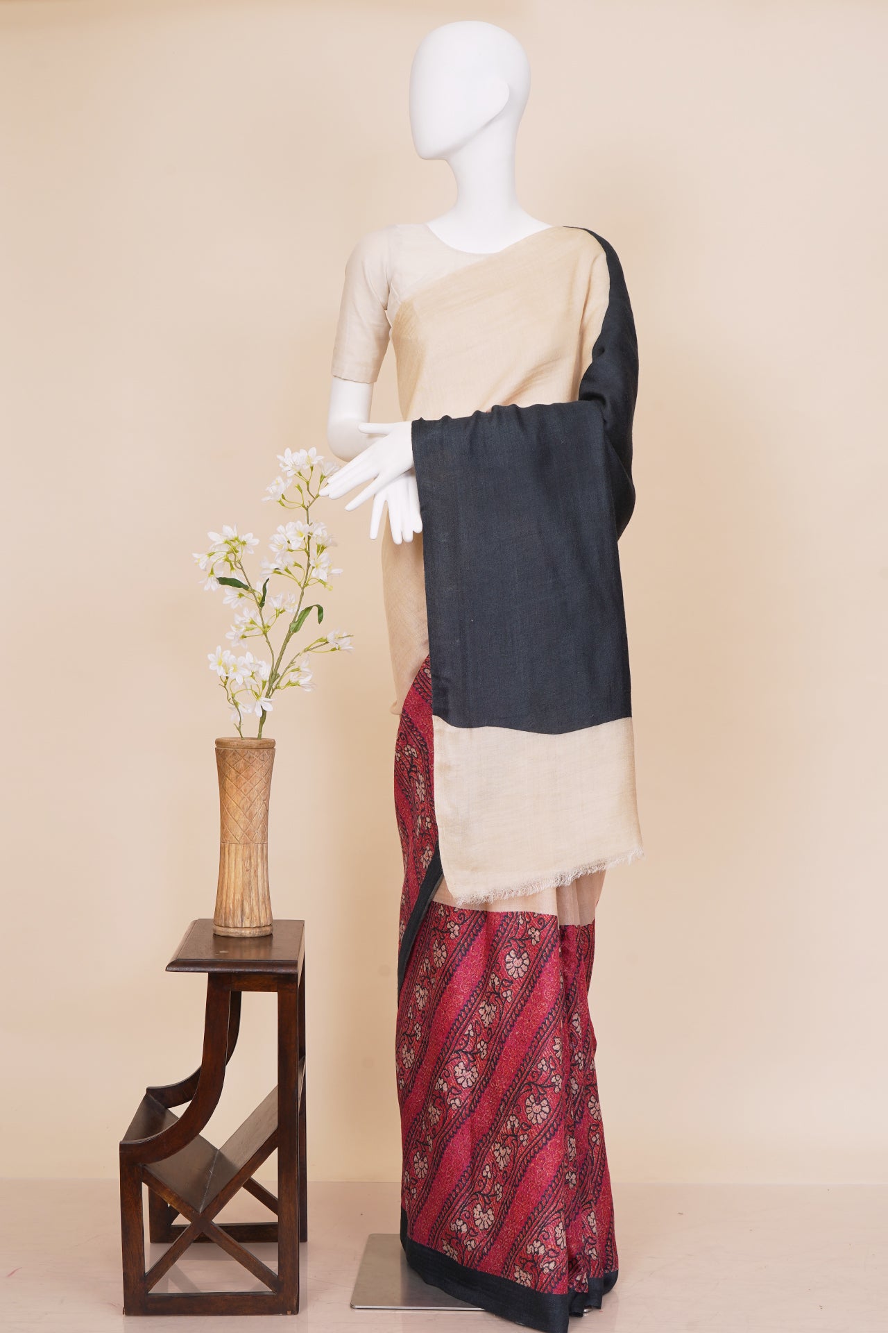 Multi Color Pure Pashmina Silk Saree